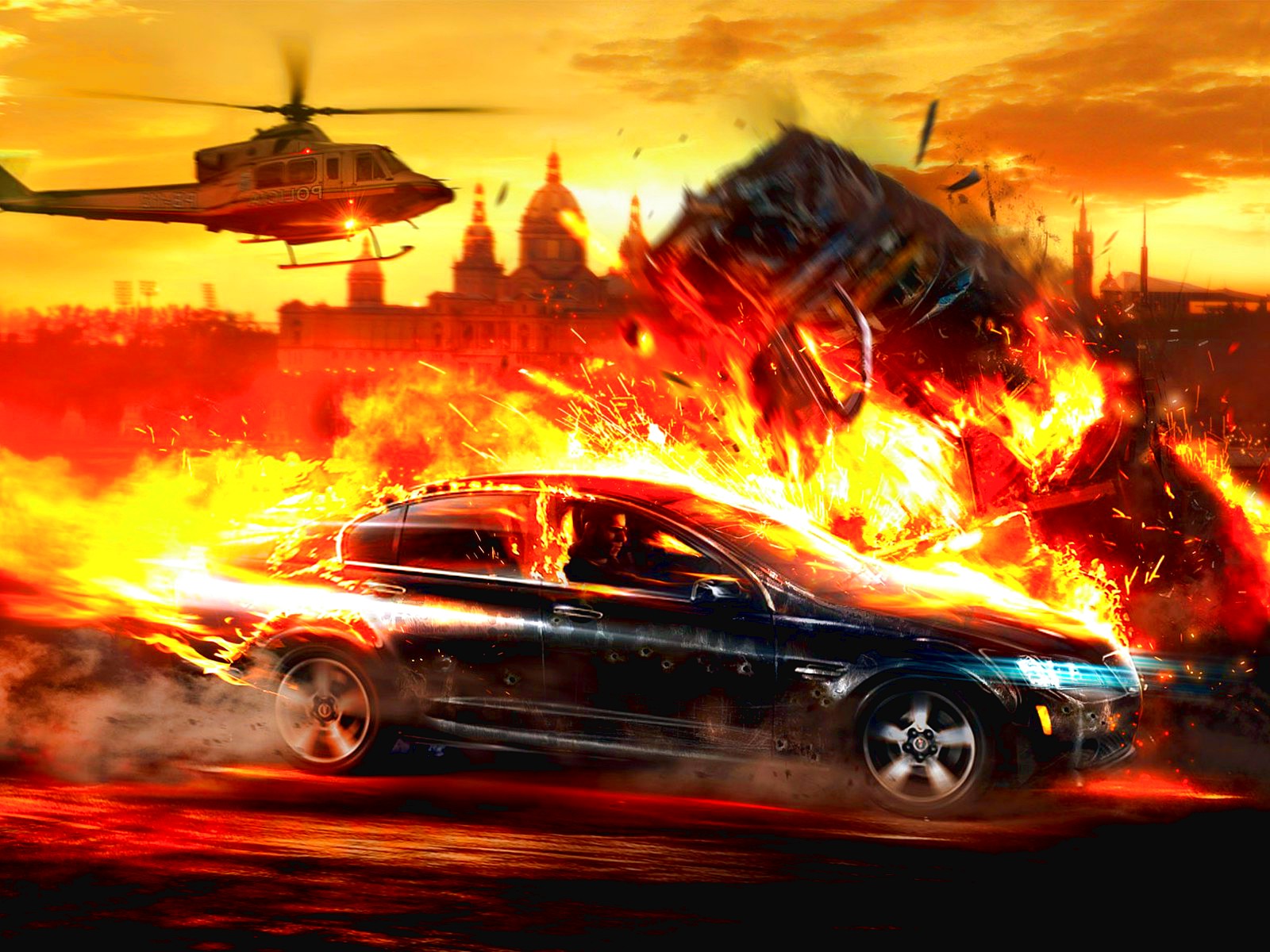Fire Cool Car Background Wallpaper & Background Download
