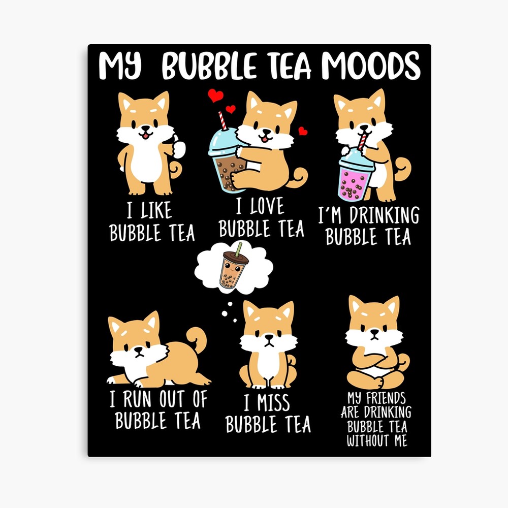 Shiba Inu Bubble Tea Shirt Women Boba Tea Dog Bubble Tea Poster