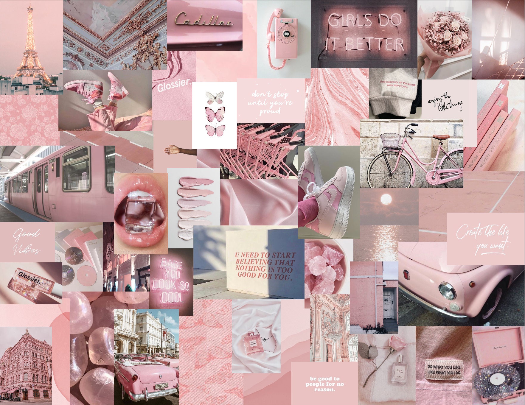 Blush Pink Photo Collage Kit 50 Pc