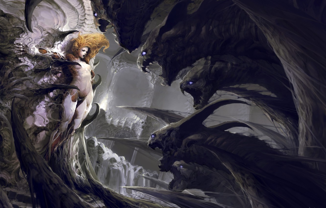 Wallpaper Girl, People, Art, Monsters, The Priests, Lee Sung Jae Image For Desktop, Section фантастика