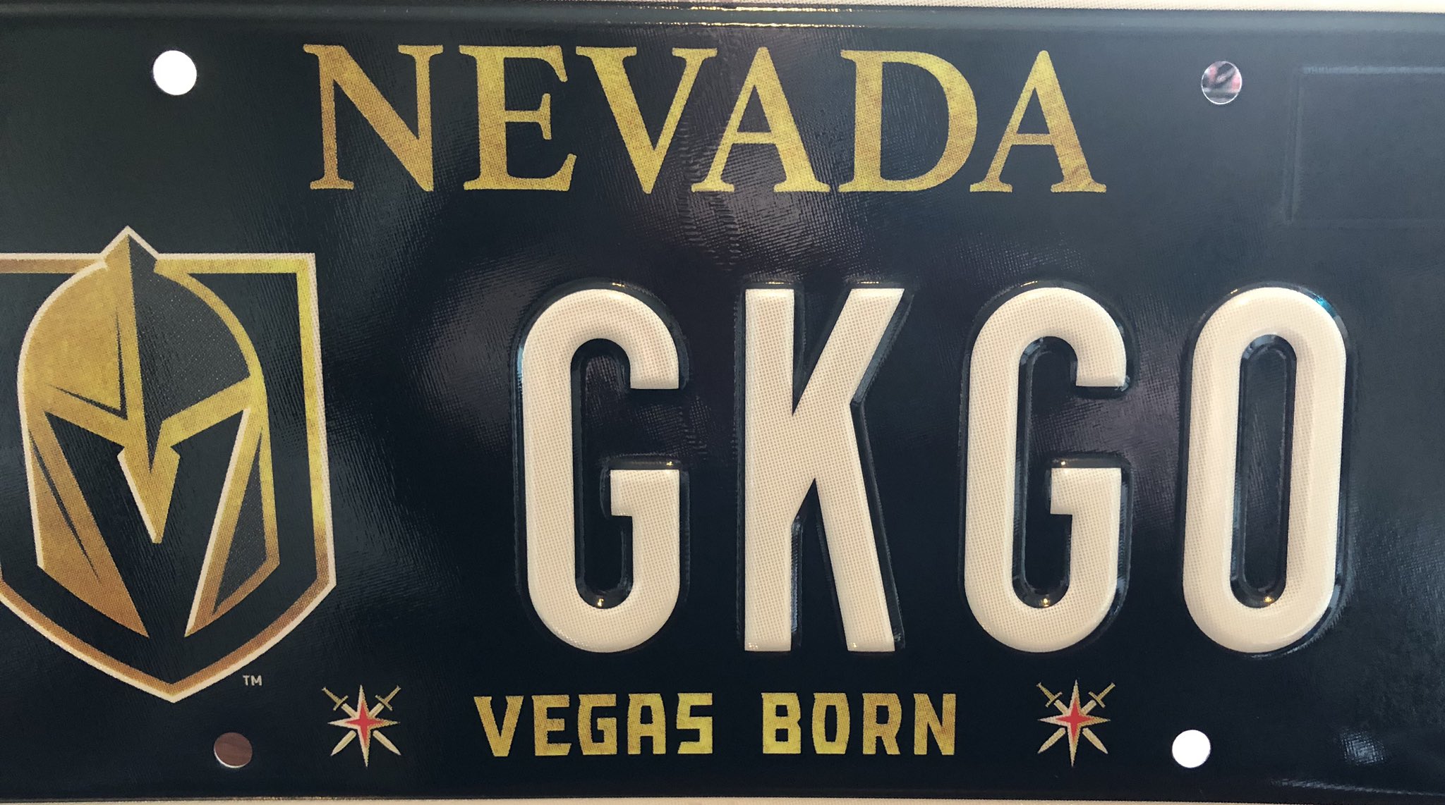 License Plate. Vegas Golden Knights