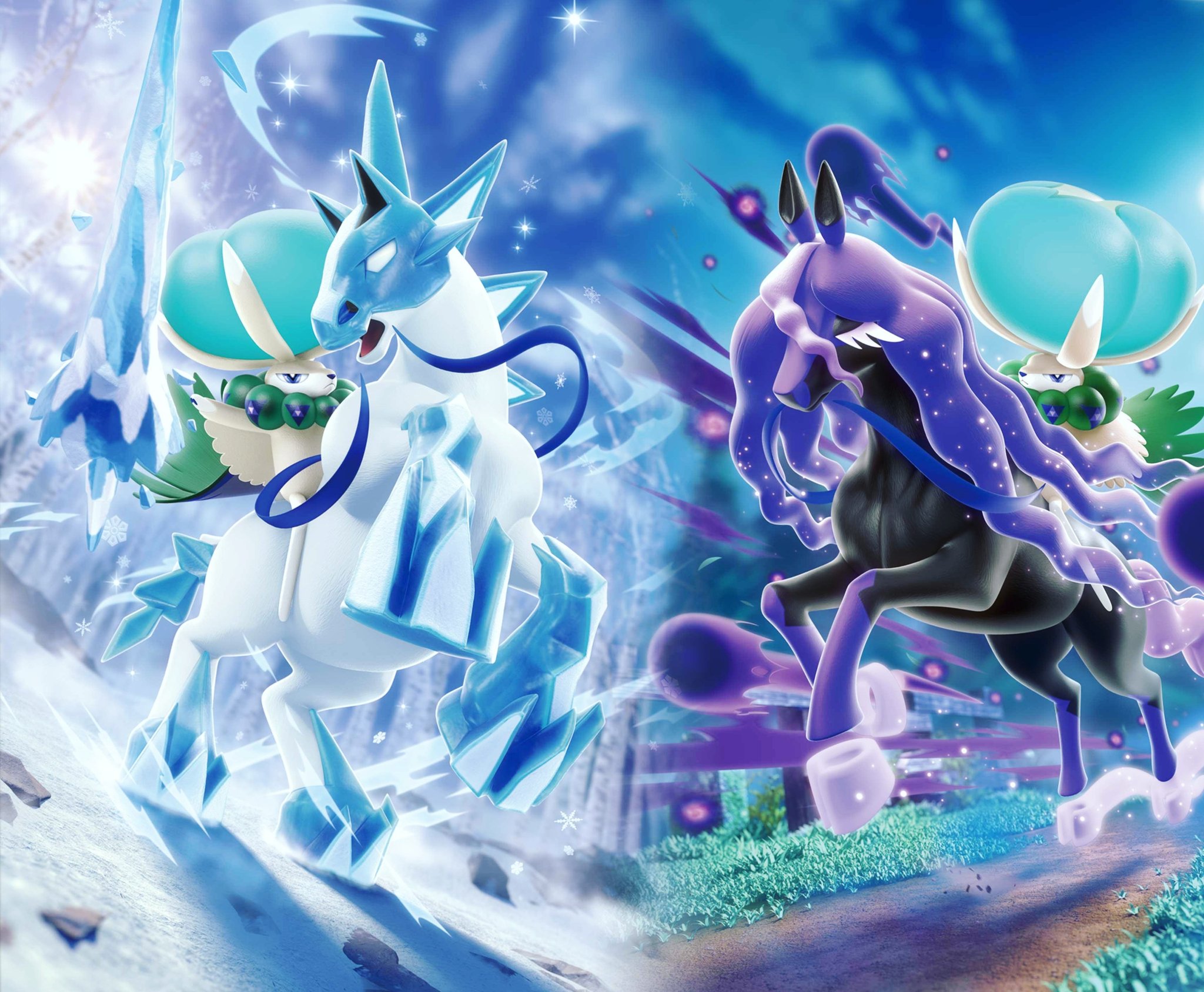 Pokéshopper.com Picture, New high quality Pokémon TCG artwork featuring Calyrex, Glastrier and Spectrier