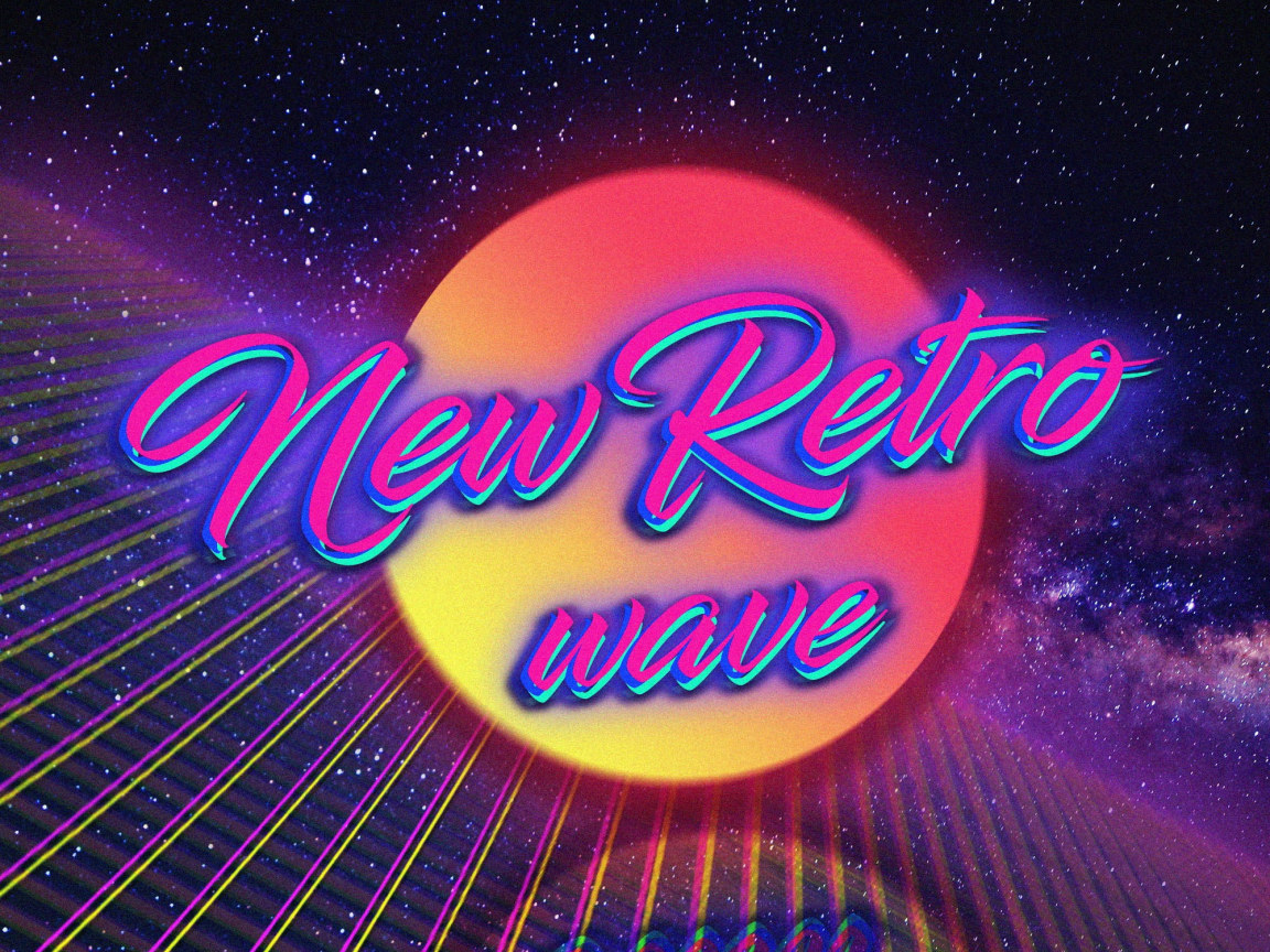 New Retro Wave Text Wallpaper, Retro Style, 1980s, Digital Art, Neon, Vintage • Wallpaper For You