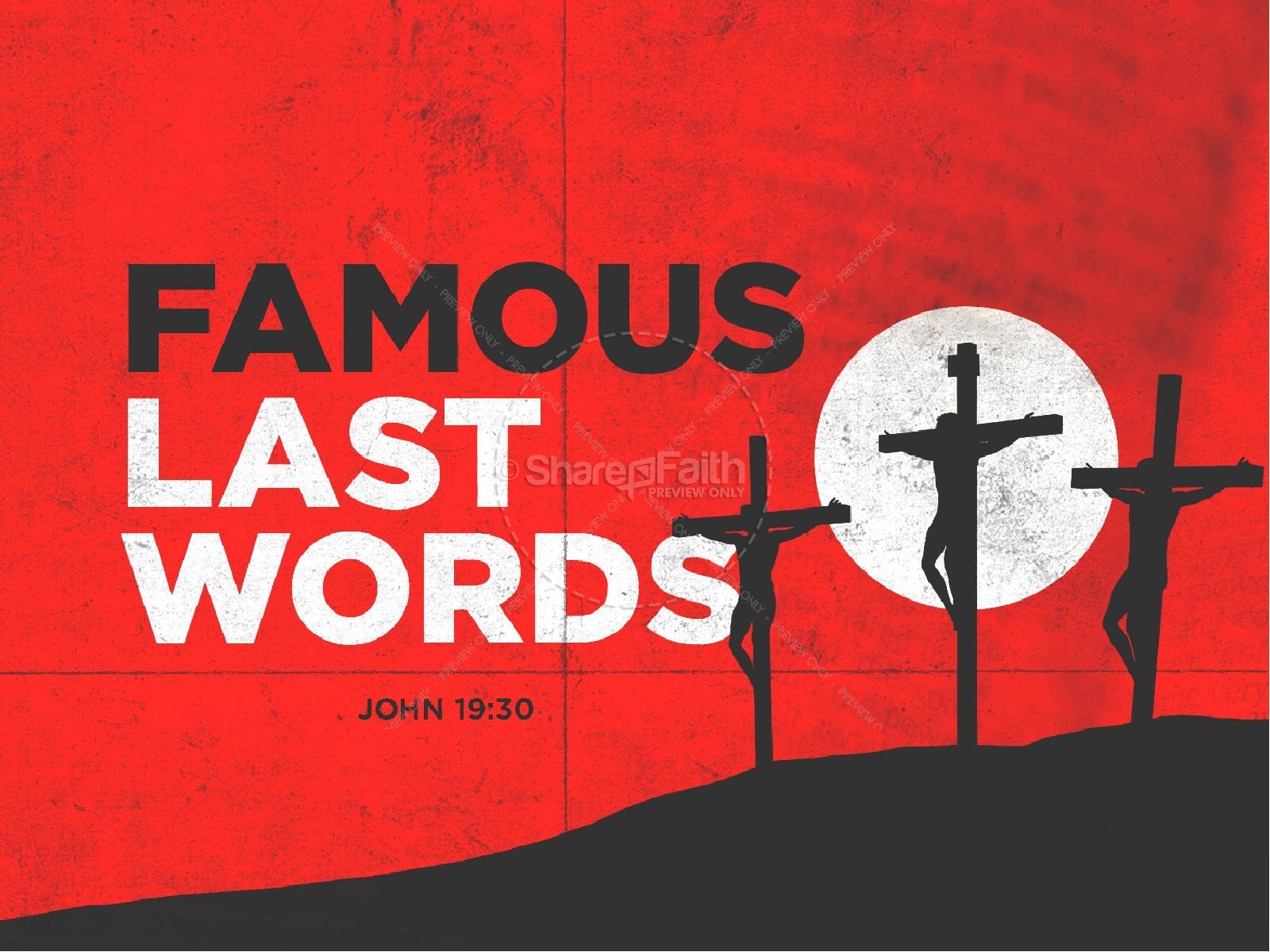 Famous Last Words Good Friday Worship Background