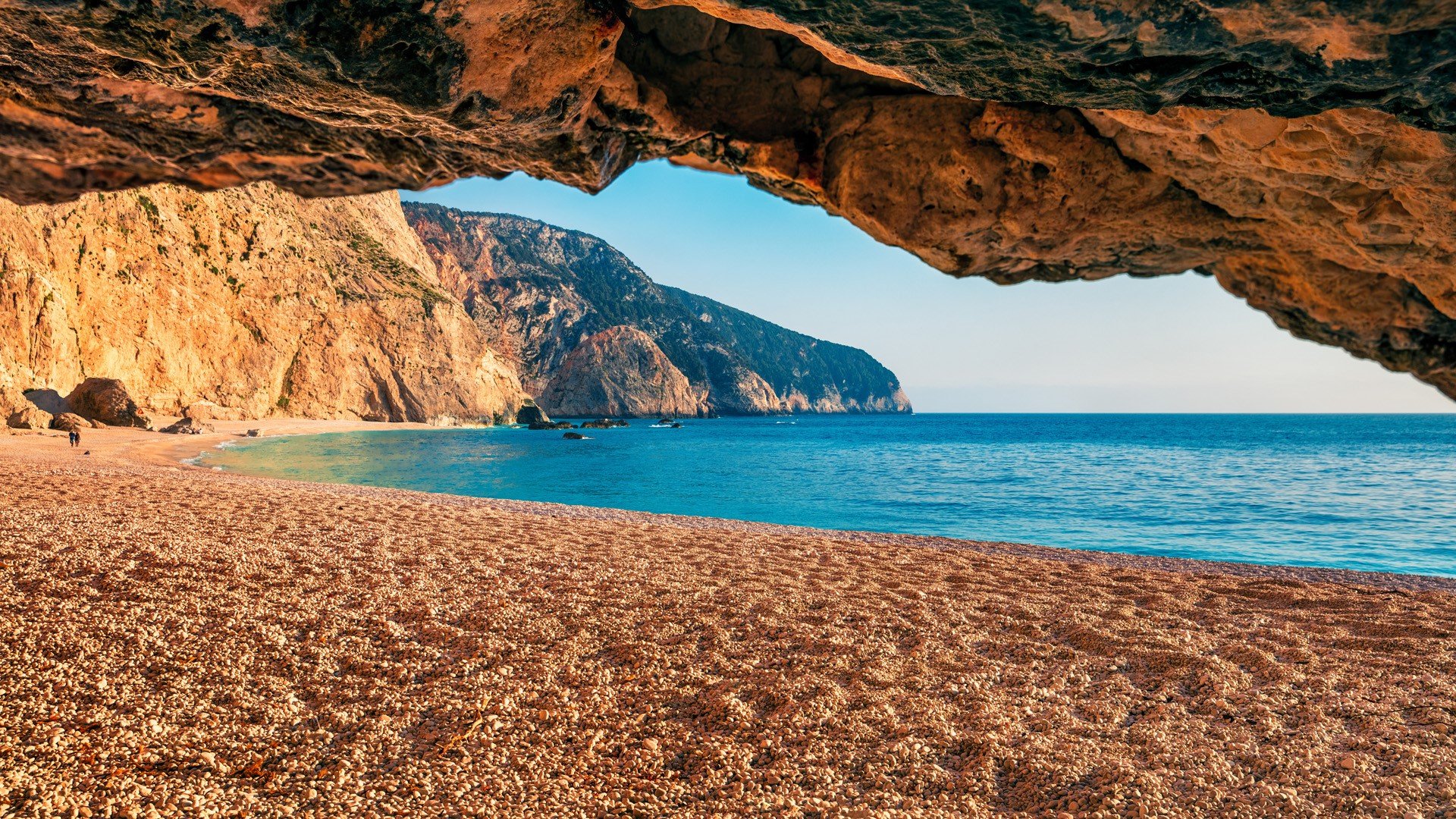 Spring morning view of Porto Katsiki Beach on Lefkada Island, Ionian Sea, Greece. Windows 10 Spotlight Image