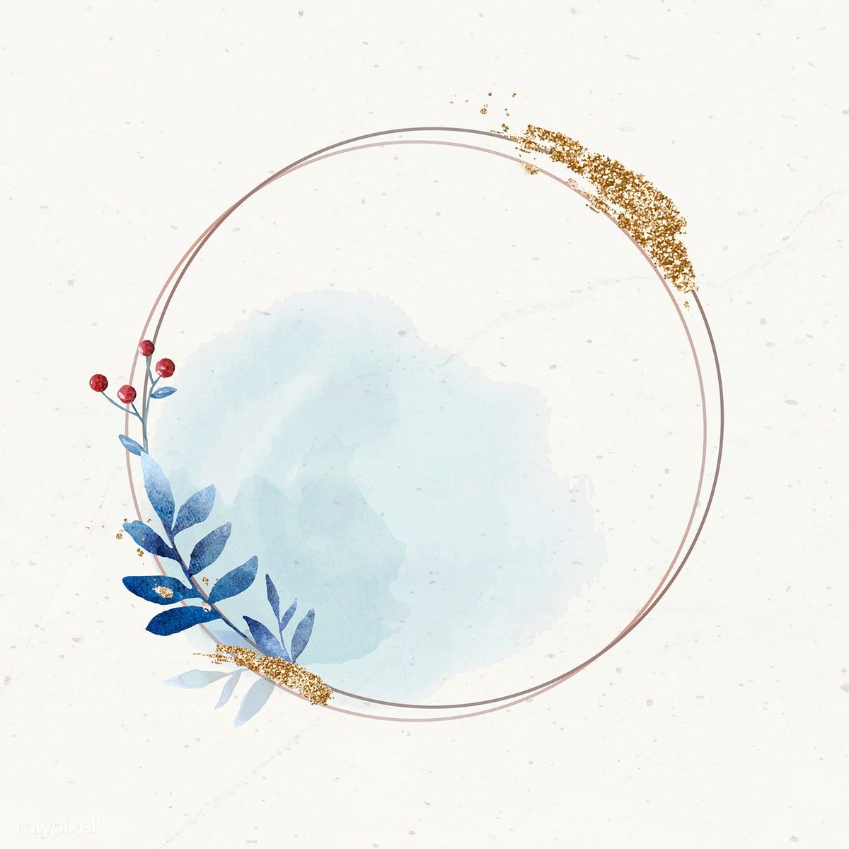 Download premium vector of Christmas golden round frame on beige paper