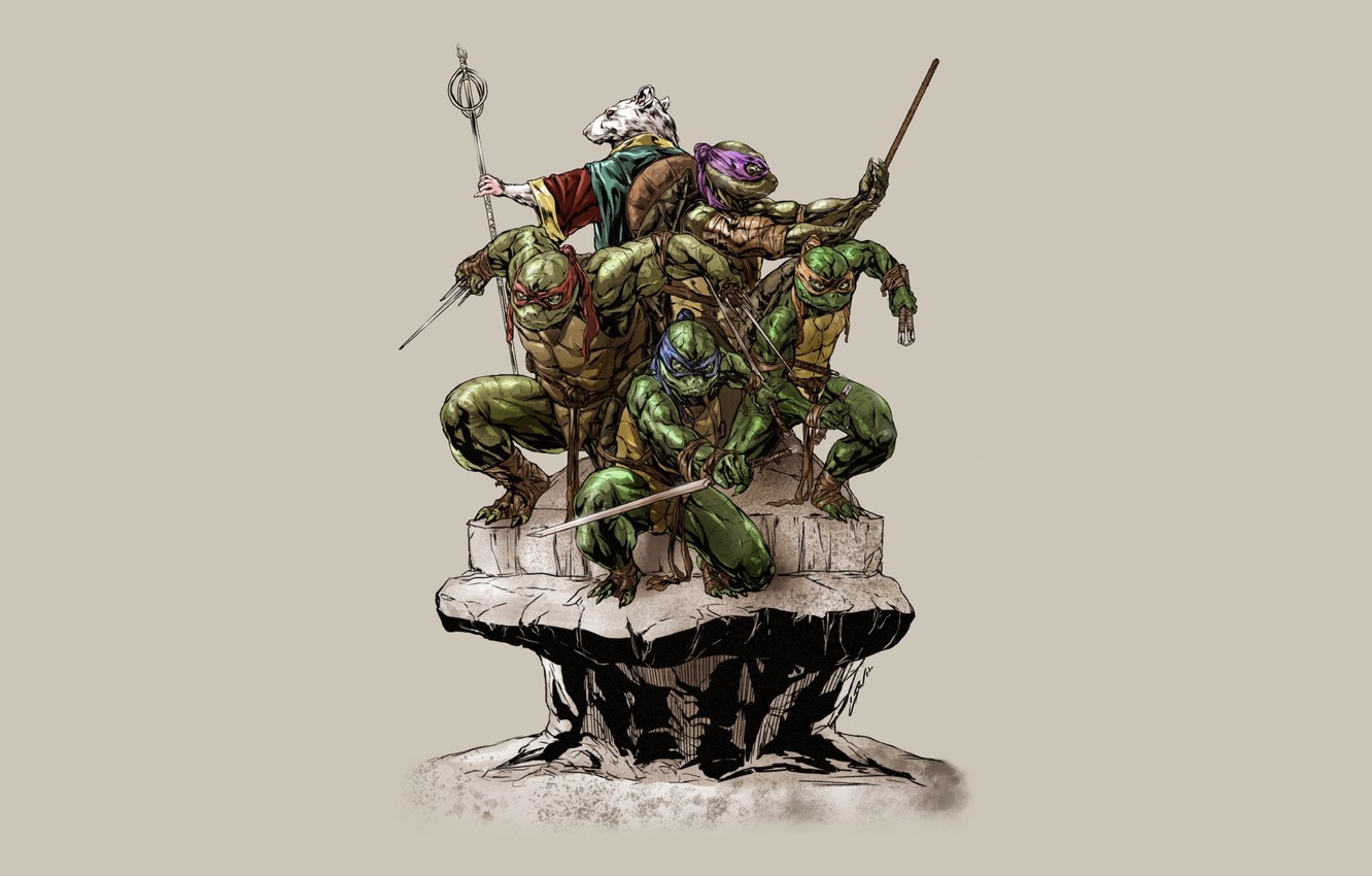 Wallpaper Rafael, TMNT, Raphael, Leonardo, Donatello, Donatello, Leonardo, Splinter, Splinter, Michelangelo, Teenage Mutant Ninja Turtles, Michelangelo, Teenage mutant ninja turtles image for desktop, section фантастика
