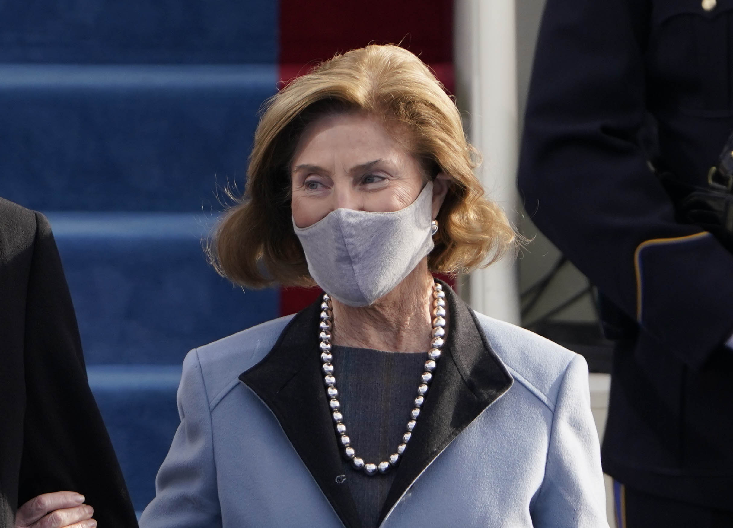 Laura Bush's Blue Outfit Had Flats With Bows on Inauguration Day 2021