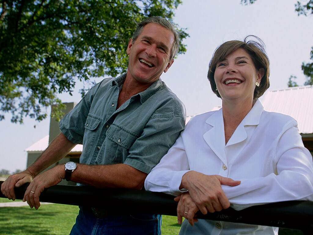 Laura Bush Obsessed with Cat Emojis