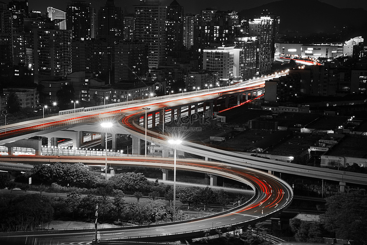 Xiamen Xianyue Road Overpass At Night Picture And HD Photo. Free Download On Lovepik