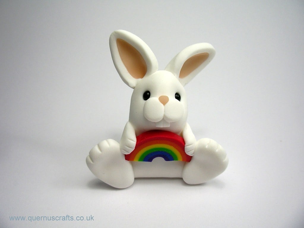 Little Rainbow Bunny. White bunnies with rainbows't r
