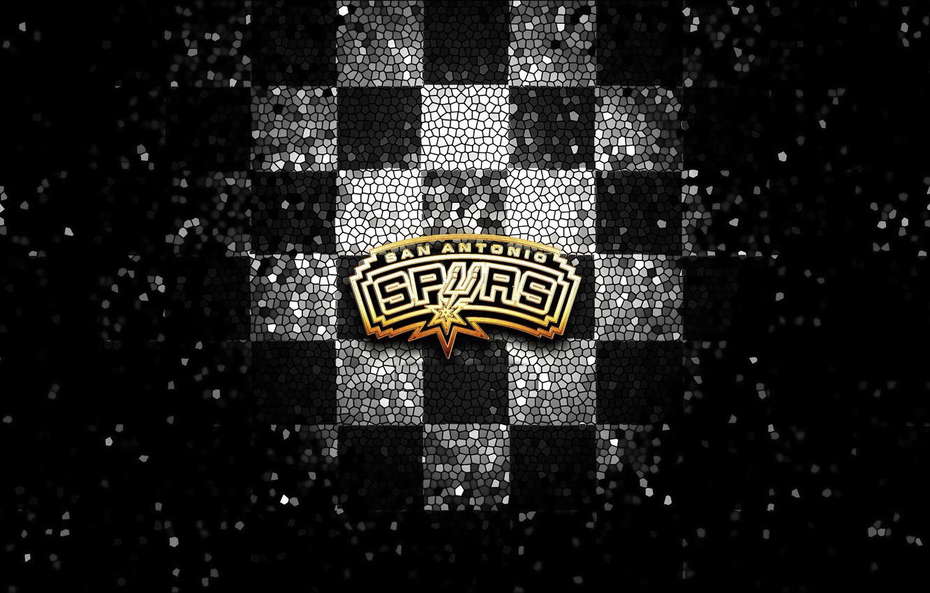 Wallpaper wallpaper, sport, logo, basketball, NBA, San Antonio Spurs, glitter, checkered image for desktop, section спорт