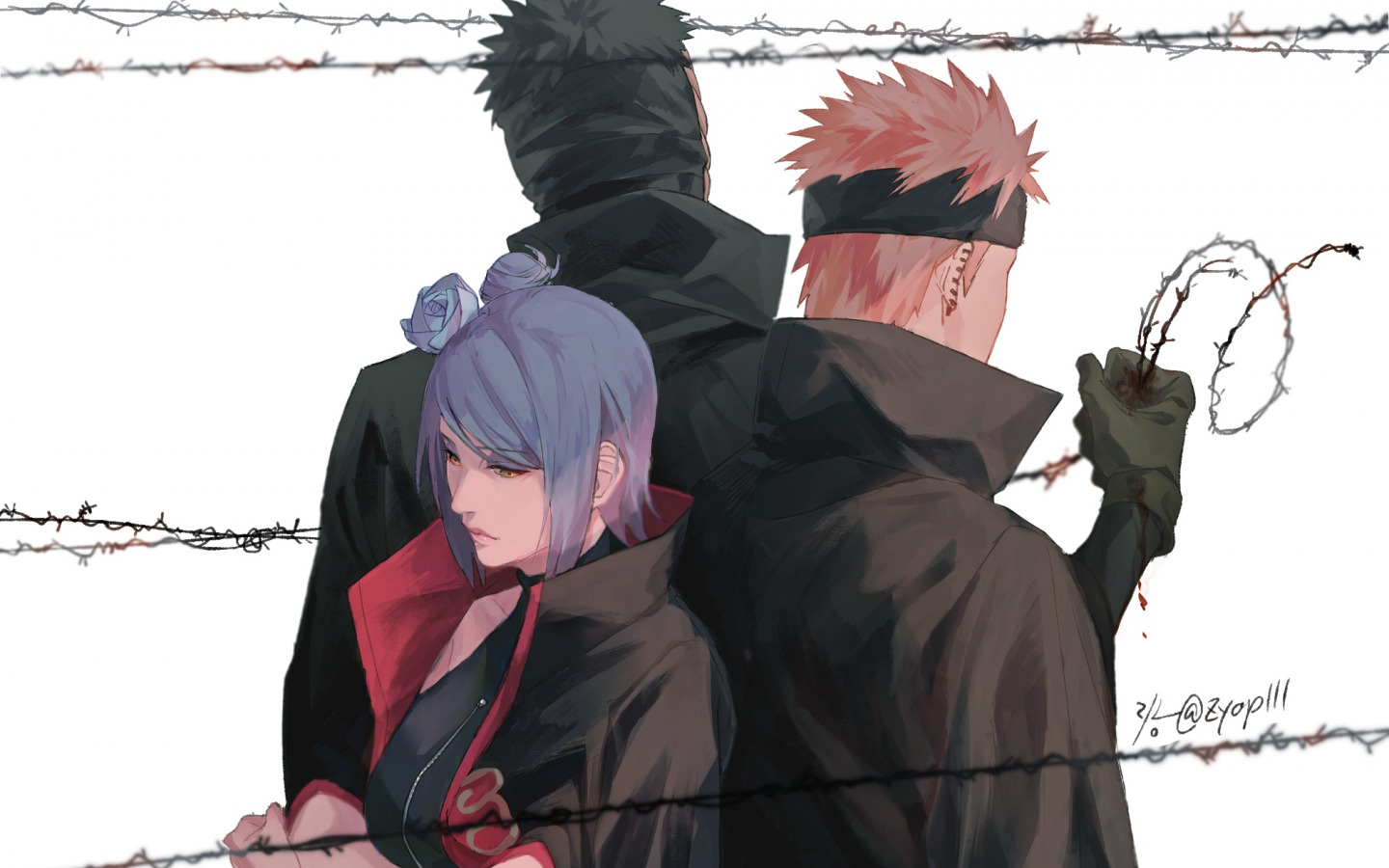 Download wallpaper Konan, NARUTO, Tobi, Punishment, NARUTO: SHIPPŪDEN, Tendou (Pein), section shonen in resolution 1440x900
