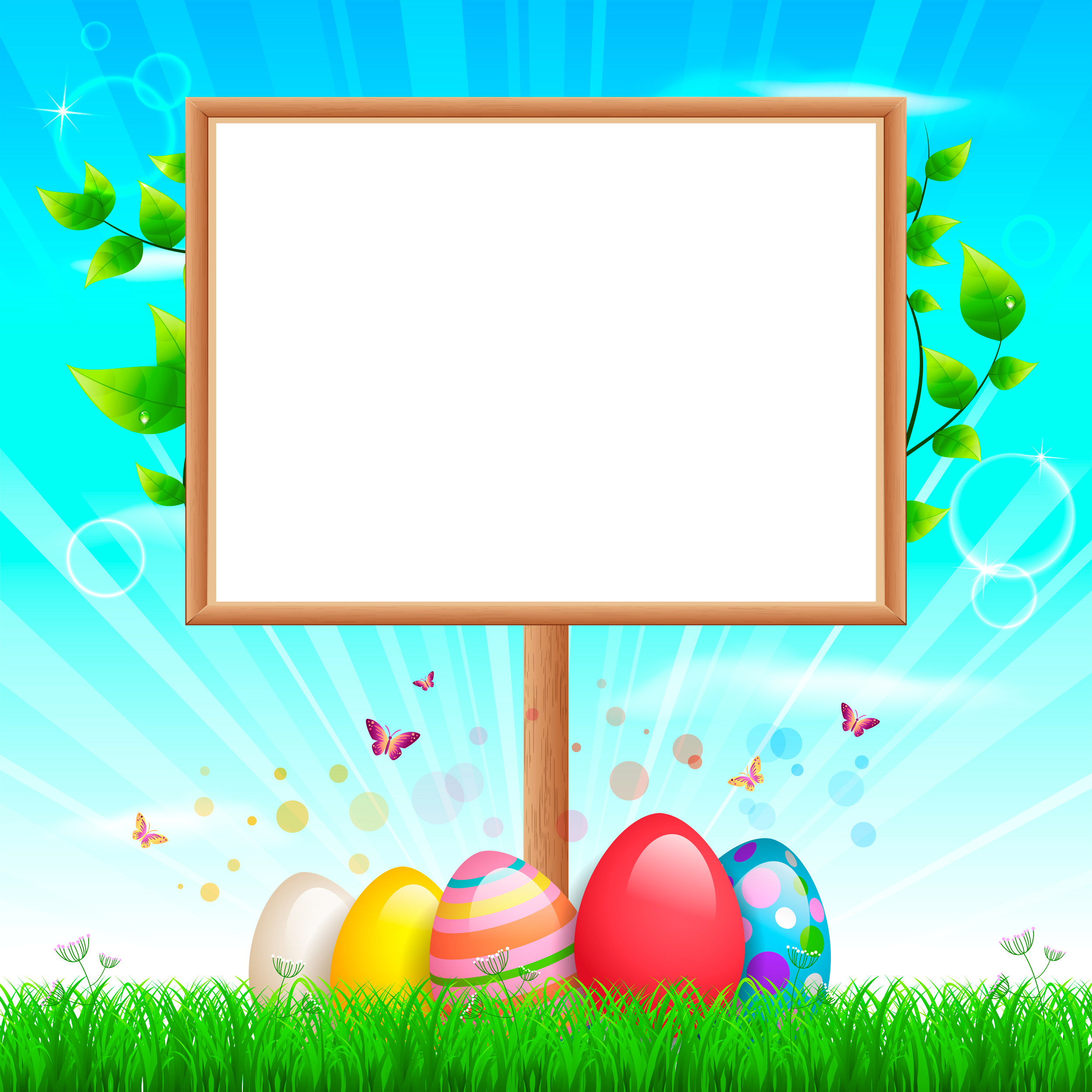 Happy Easter Background with Eggs​-Quality Free Image and Transparent PNG Clipart