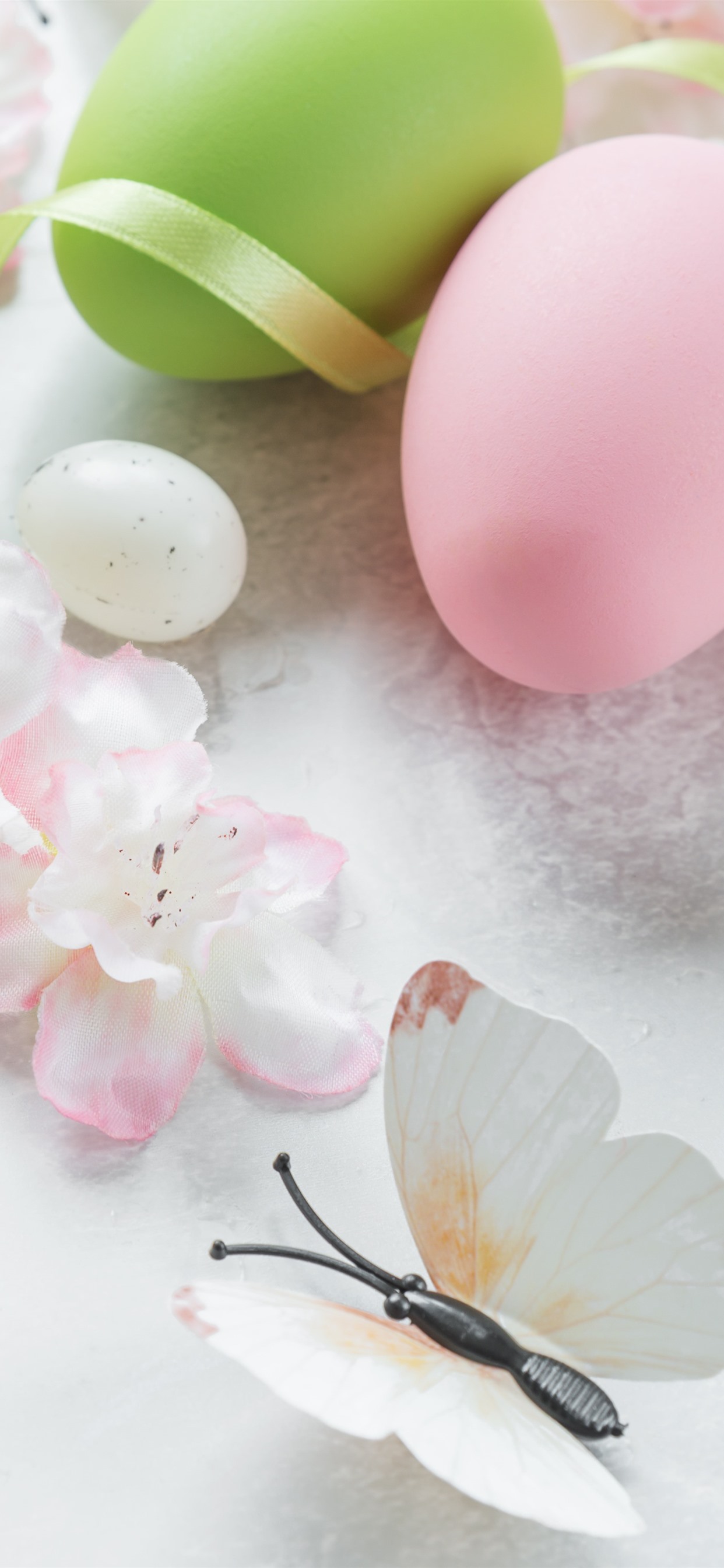 iPhone Wallpaper Happy Easter, Eggs, Flowers, Rabbit, iPhone Xs Max