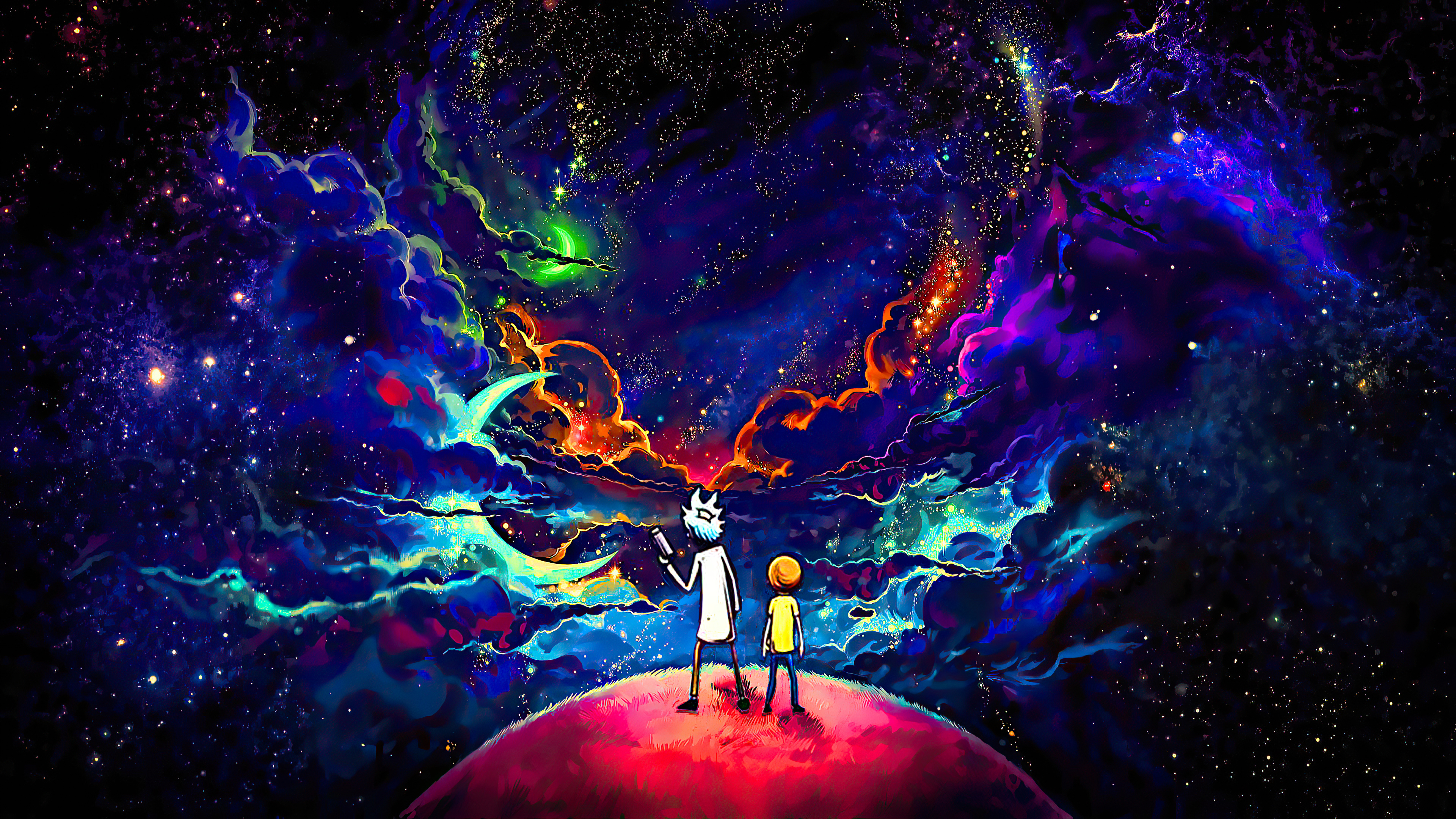 Wallpaper 4k Rick And Morty Orange Space Art 4k Wallpaper