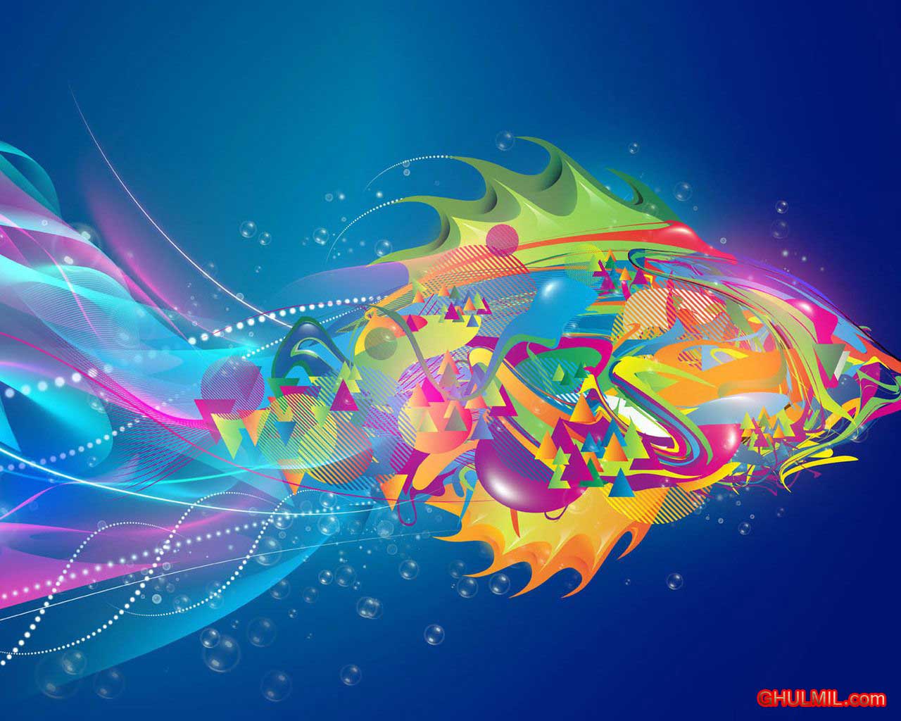 Free 3D Background, Free Download Colorful Fish Wallpaper