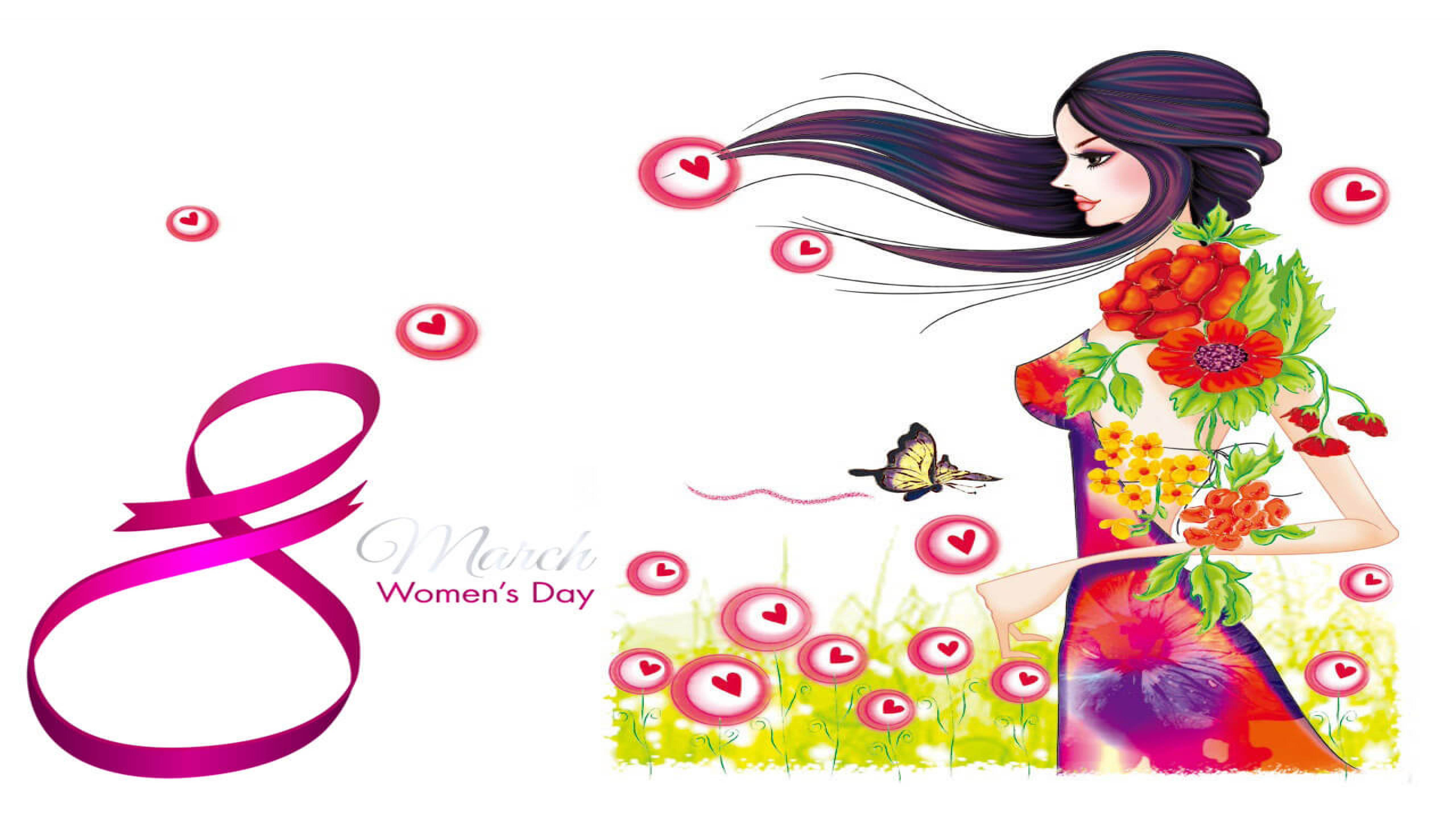 Happy Womens Day Wishes Modern Art HD Wallpaper