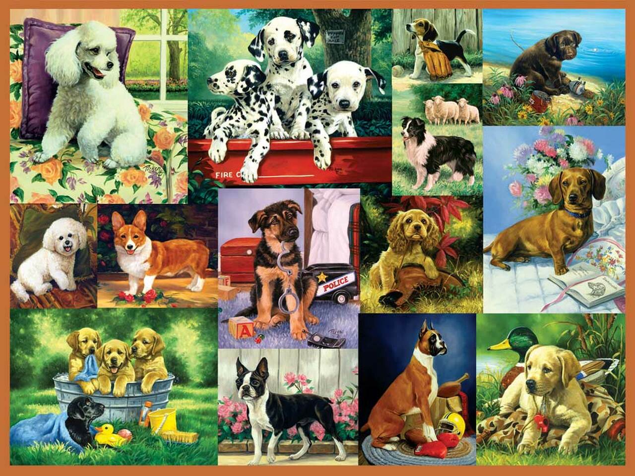 Puppy Collage Large Format Jigsaw Puzzle by Ravensburger (discon)