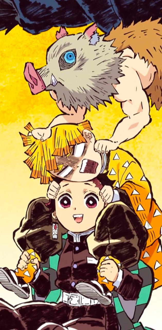 Tanjiro Inosuke Y Zenitsu De Kimetsu Stock Illustration 2053441322