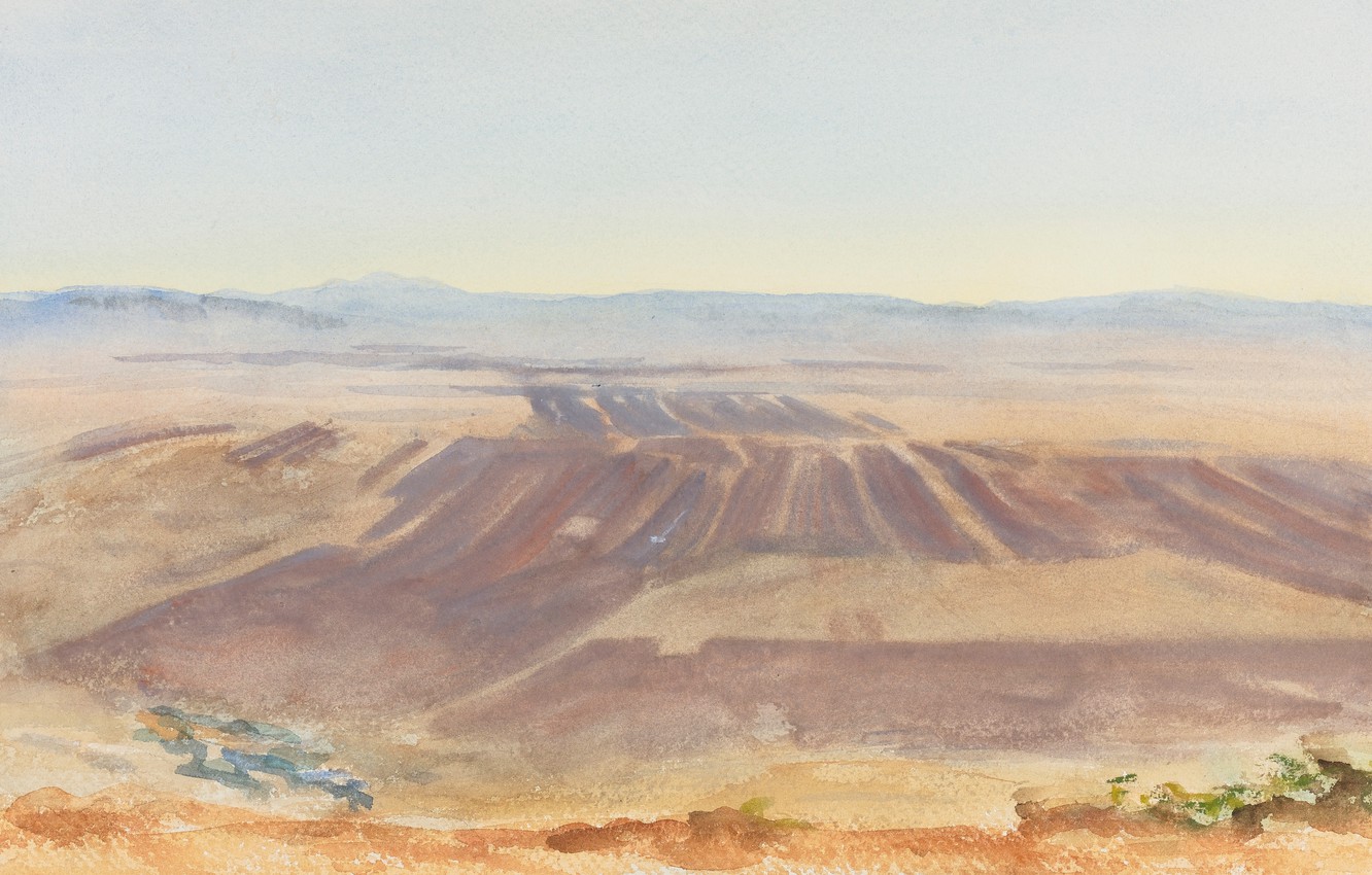 Wallpaper landscape, picture, John Singer Sargent, John Singer Sargent, The Plains Of Nazareth image for desktop, section живопись