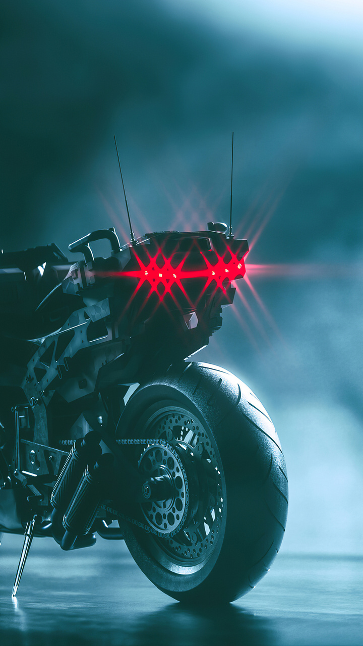 Cyberpunk Bike With Man 4k Moto G, X Xperia Z1, Z3 Compact, Galaxy S3, Note II, Nexus HD 4k Wallpaper, Image, Background, Photo and Picture