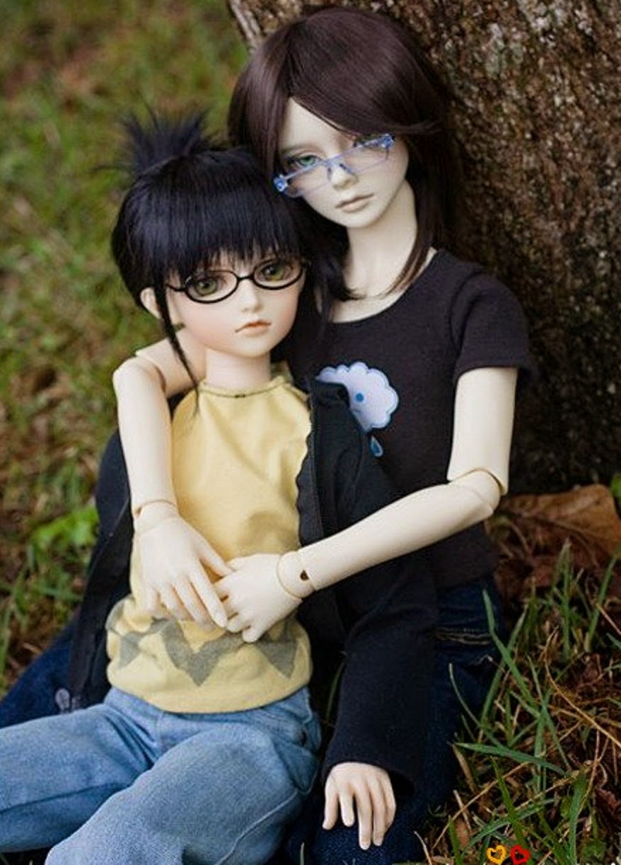 doll couple wallpaper, friendship, grass, glasses, doll, photography