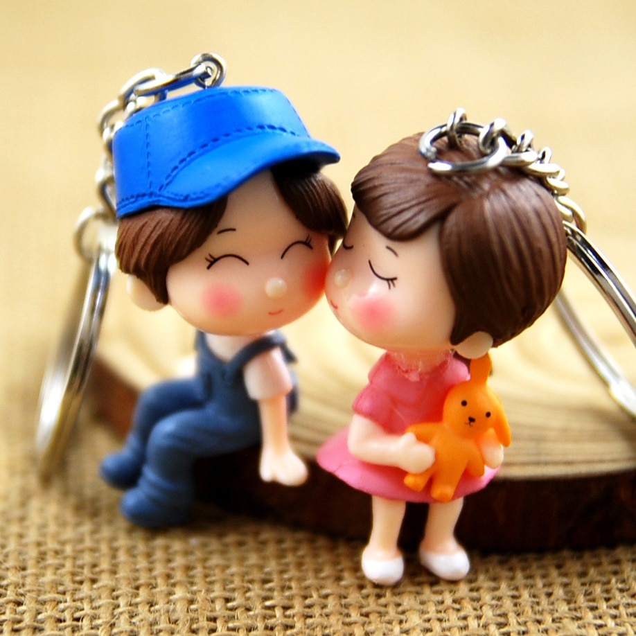 Hot Women New Cute Doll Bag Pendant Keychains Bag Charm Accessories New Men Best Charm Couple gift Jewelry K2115. Key Chains