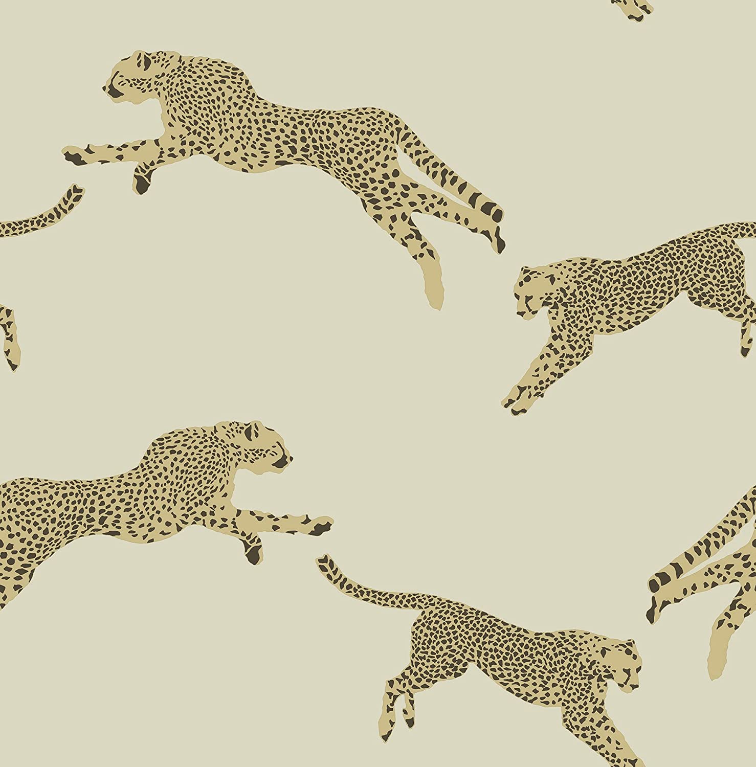 Scalamandre Dune Leaping Cheetah Peel & Stick Wallpaper Neutral, Clothing, Shoes & Jewelry