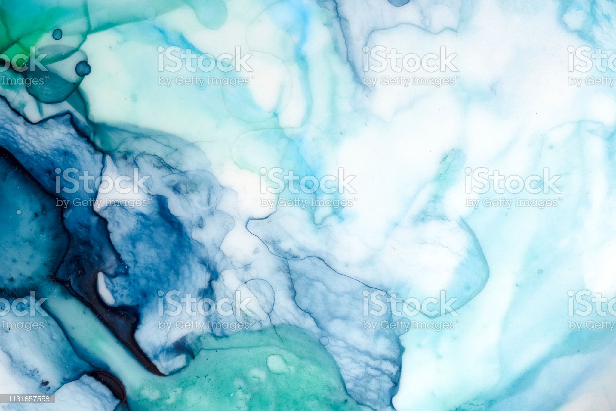 Abstract Watercolor Wavy Painting With Beautiful Seaside Colour Tones Artistic Details Closeup Modern Contemporary Art On White Backdrop For Wallpaper Flyers Layouts Posters Cards Image Now