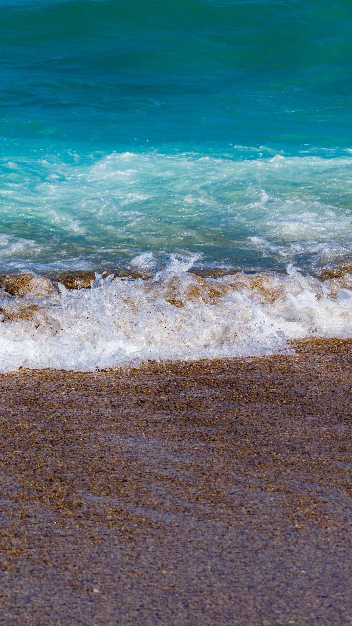 Beach, blue, sea waves, soft, sand, 720x1280 wallpaper. Sea waves, Sand, Wallpaper