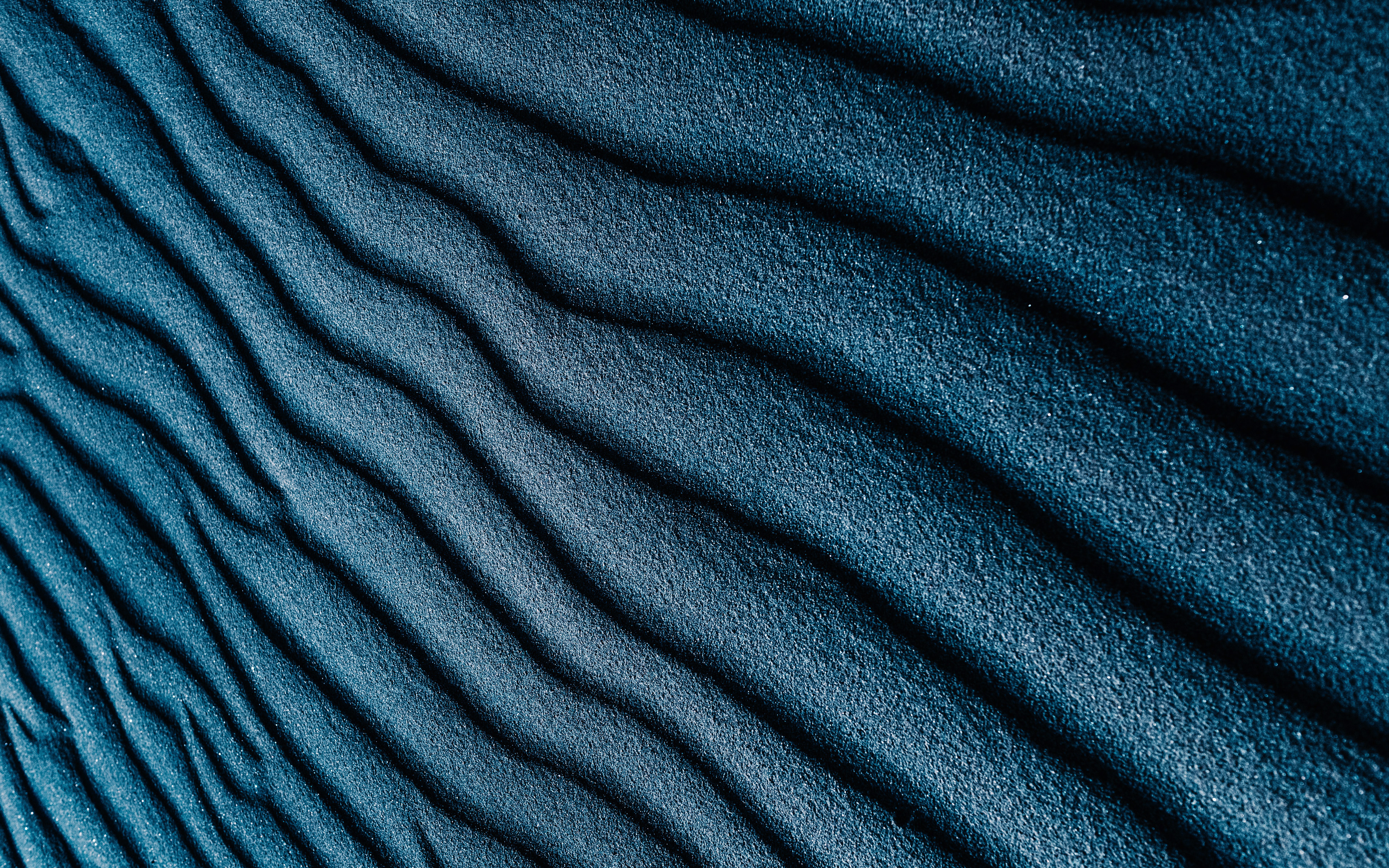 Download wallpaper blue sand, 4k, sand wavy textures, macro, sand wavy background, 3D textures, sand background, sand textures, background with sand for desktop with resolution 3840x2400. High Quality HD picture wallpaper