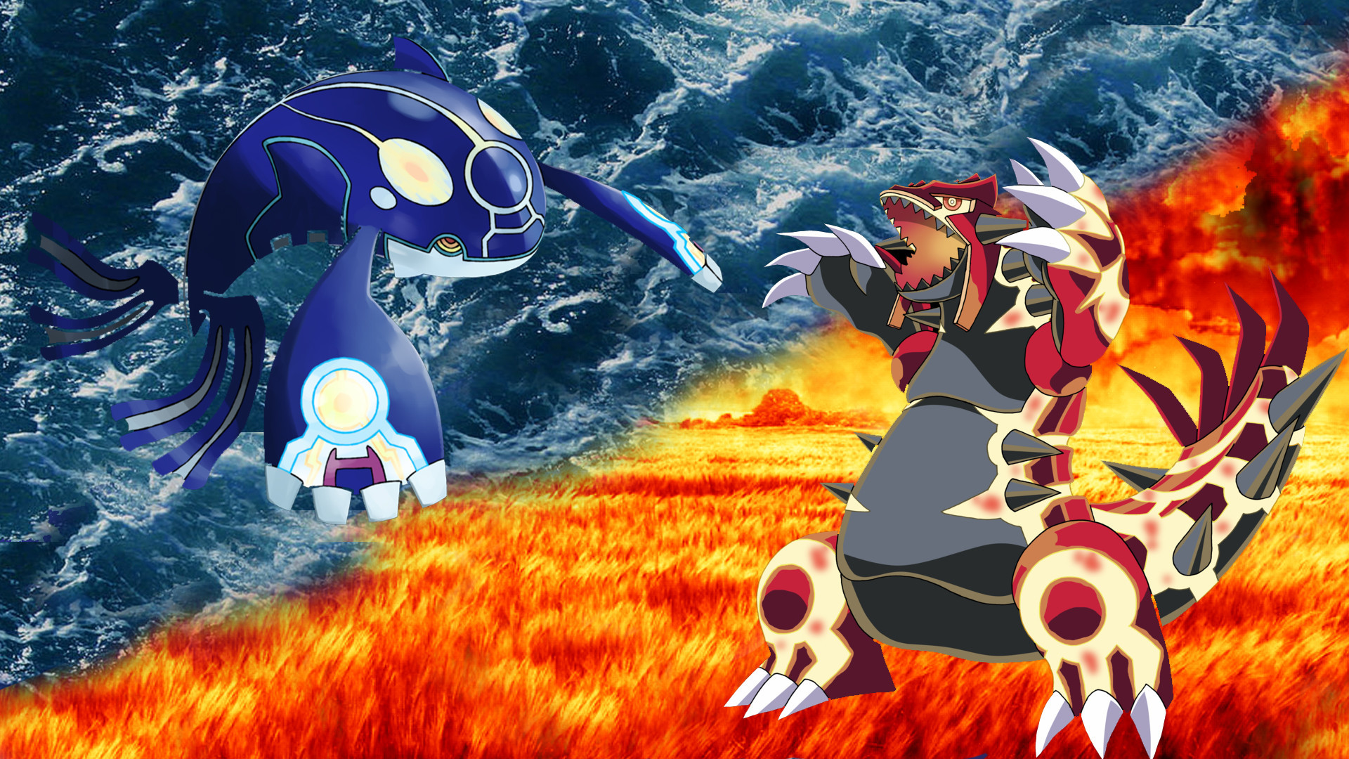 Pokémon Kyogre & Groudon Wallpaper HD Wallpaper