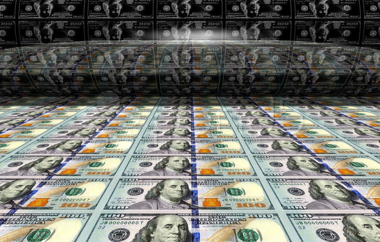 Wallpaper dollars, currency, the printing press image for desktop, section разное