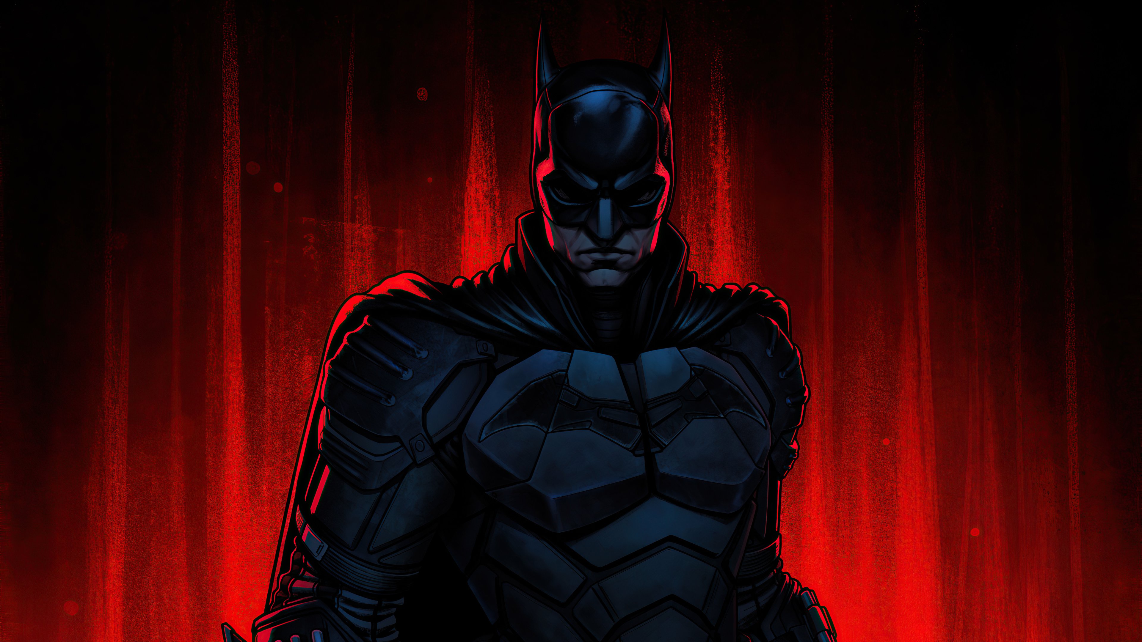 The Batman Red Theme 4k, HD Superheroes, 4k Wallpaper, Image, Background, Photo and Picture
