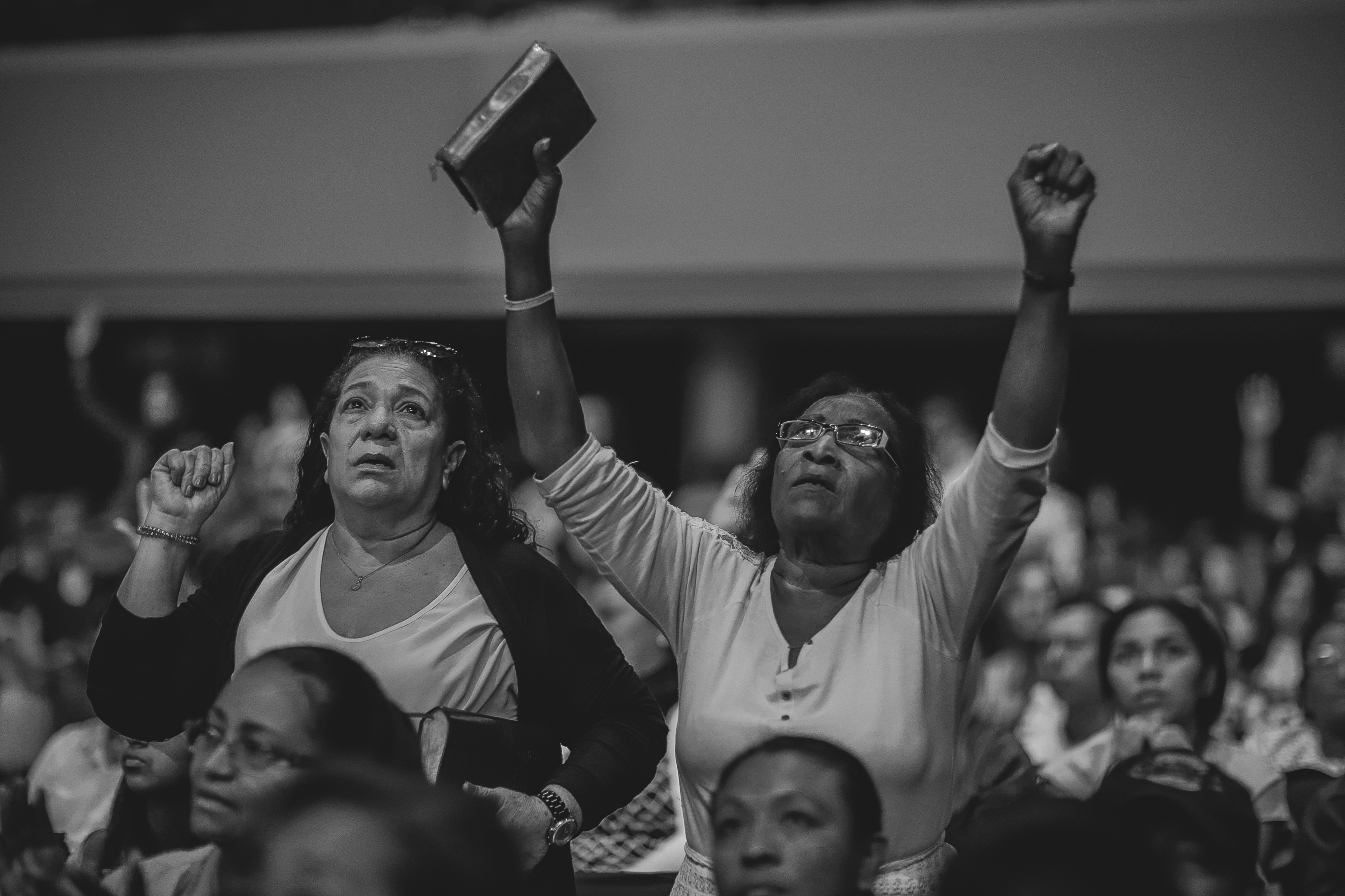Grayscale Photography of People Worshiping · Free