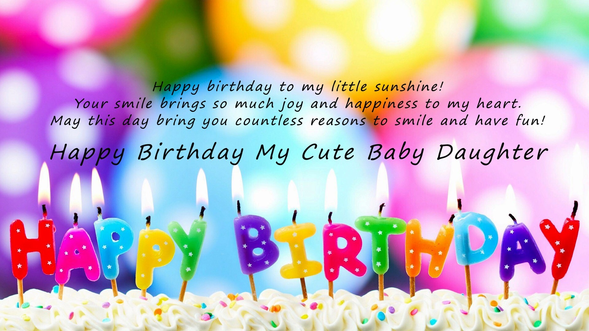 Wish You Happy Birthday My Cute Baby Daughter