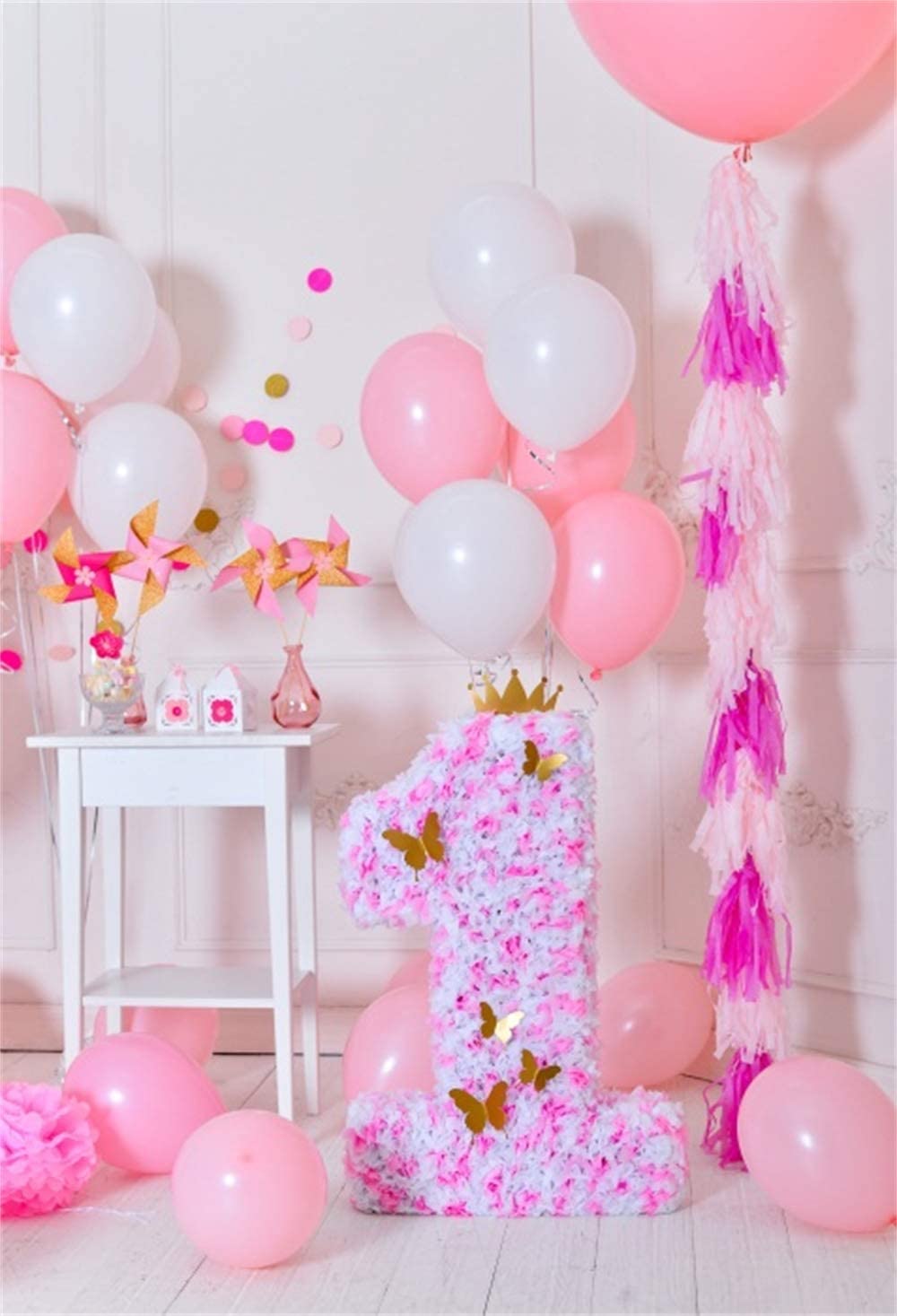 Amazon.com, LFEEY 3x5ft Happy First Birthday Party Background for Photo Baby Room Decor Wallpaper Girls Little Princess Cake Smash Photo Shoot Happy 1st Birthday Backdrop Photo Studio Props
