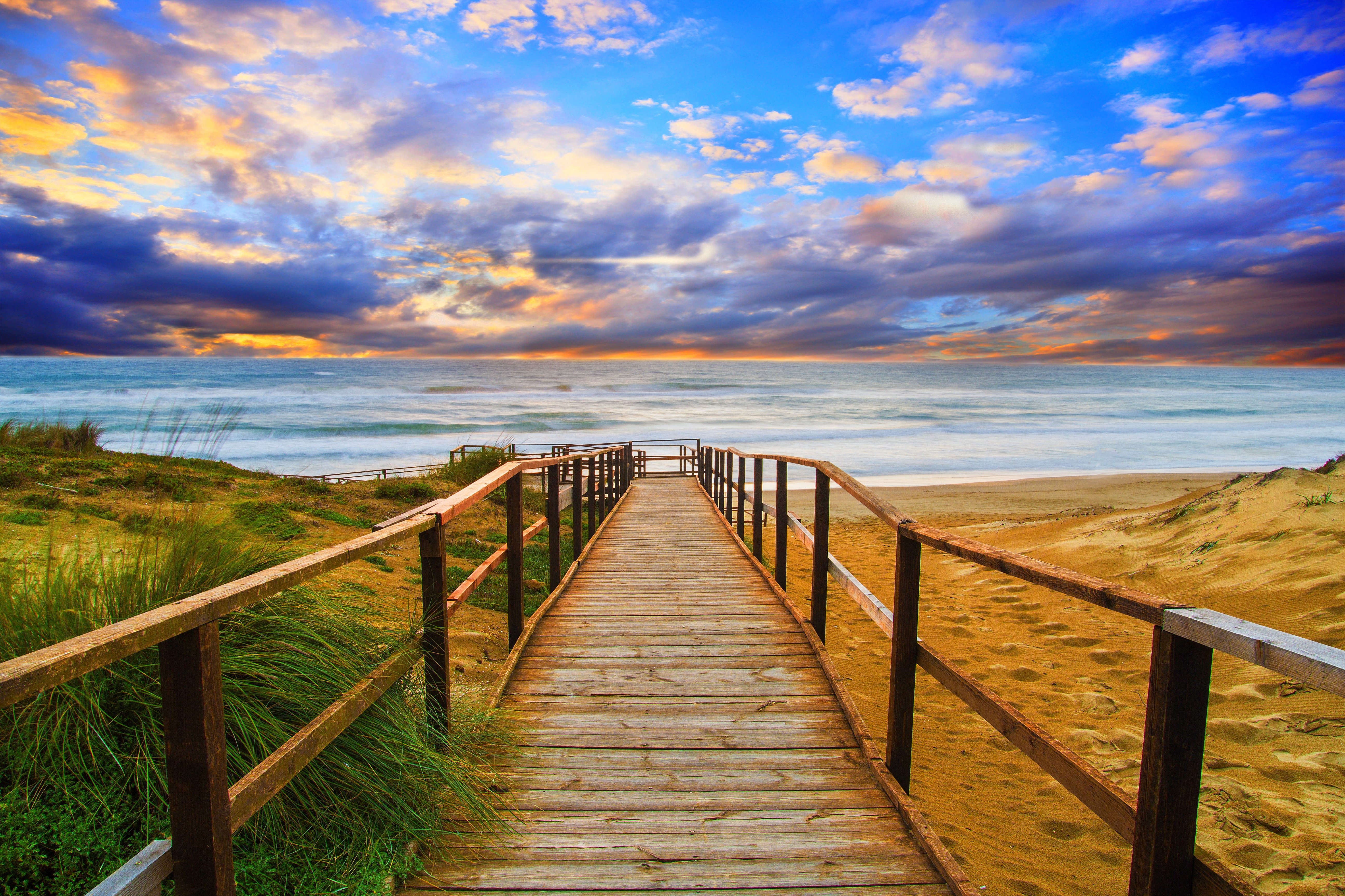 Walkway To The Beach To The Ocean Wallpaper & Background Download