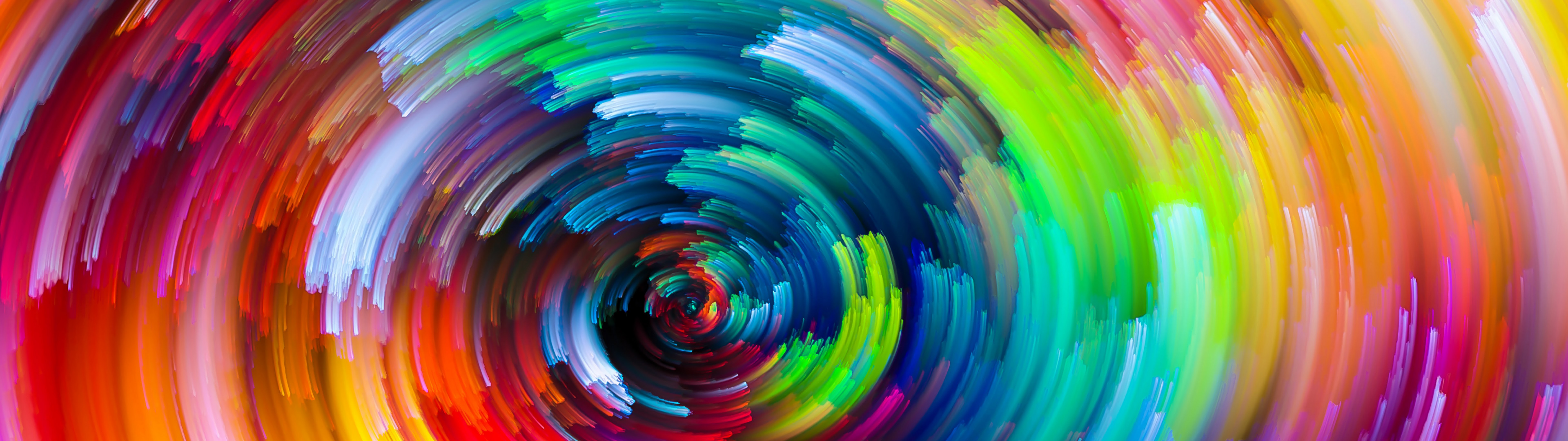 Abstract Rainbow Color Circle 4K Wallpaper