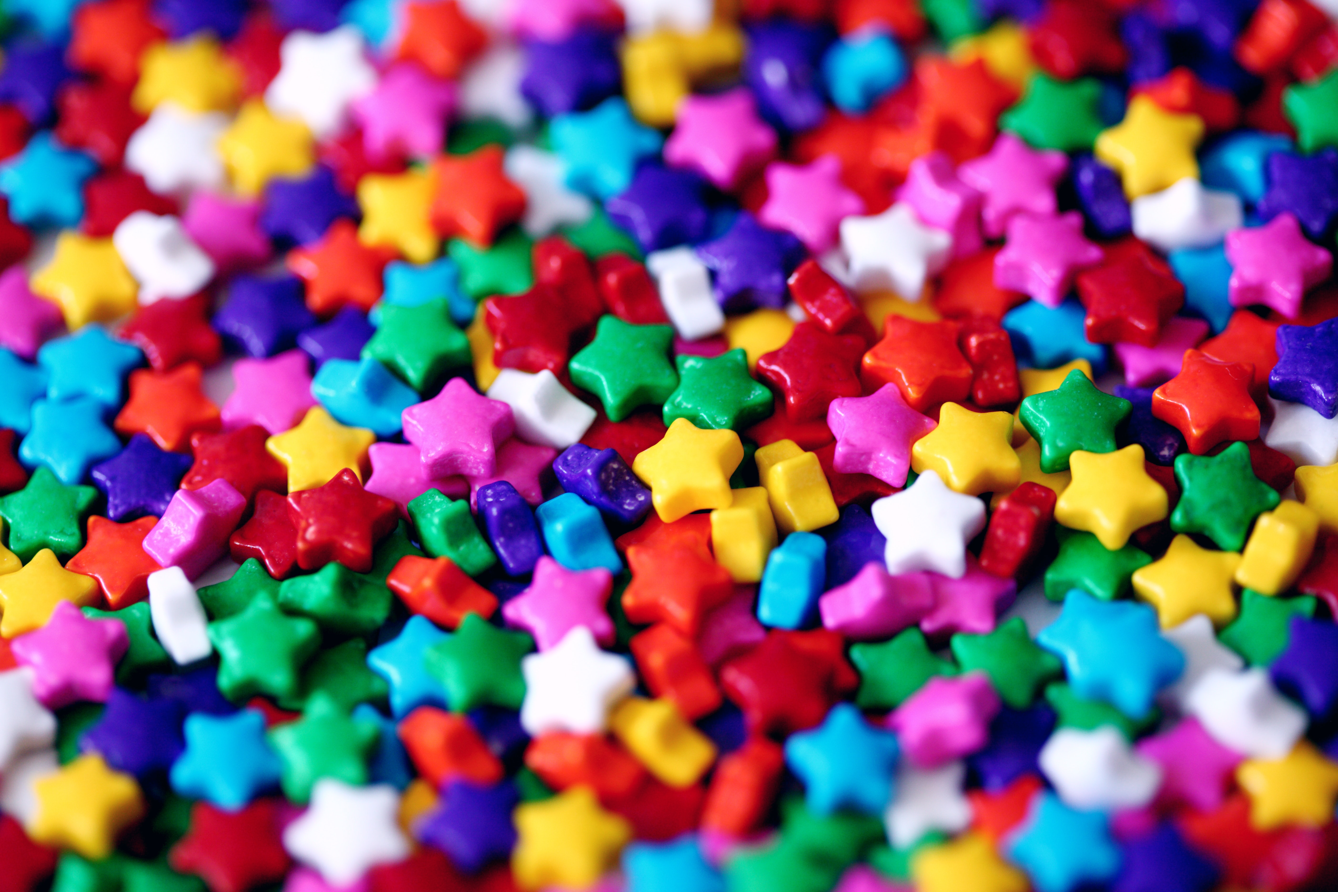 Candies Wallpaper 4K, Multicolor, Star Shape, Colorful, Rainbow colors, Photography
