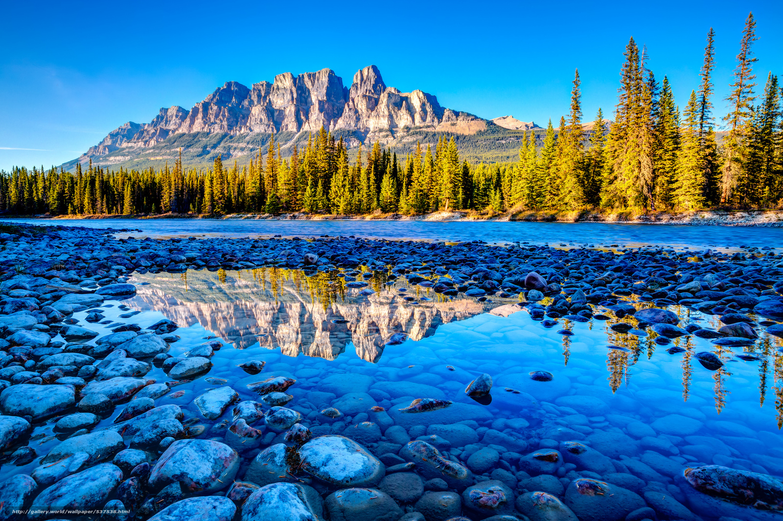 Download Wallpaper Castle, Mountain, Reflection, Banff Resolution Beautiful Landscape