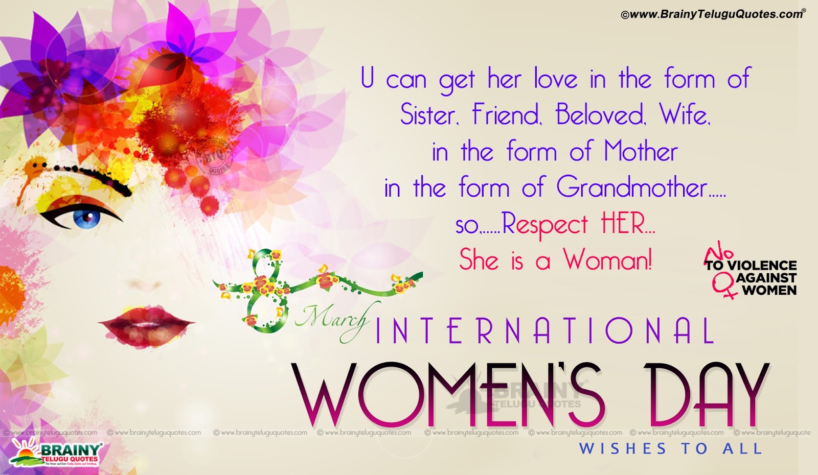 March 8th International Women's Day Greetings in English
