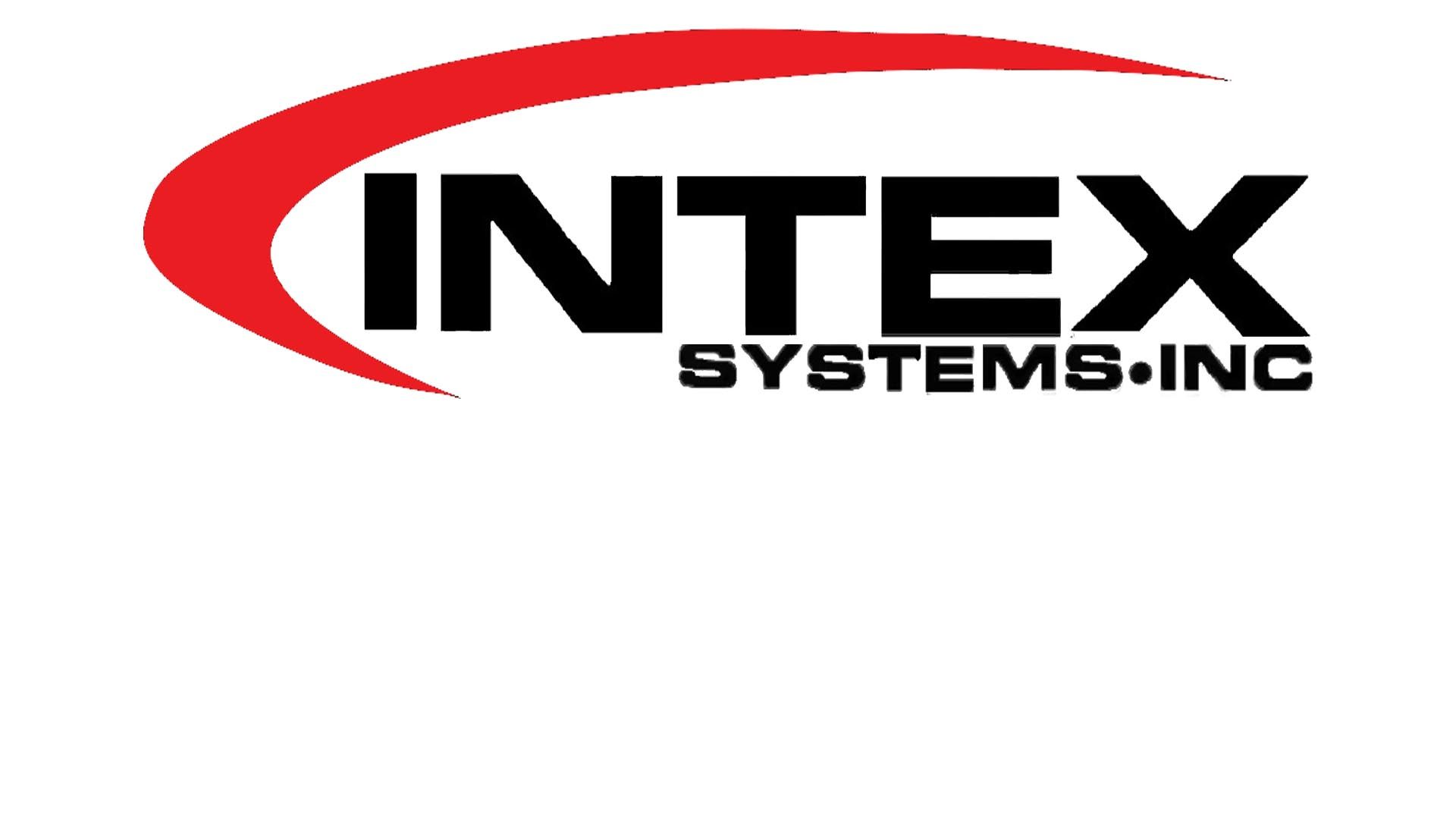 Intex logo sign. Intex Development Co Ltd is a world leader in the  manufacture of collapsible swimming pools, inflatable mattresses, boats and  items of PVC for a family holiday on the water
