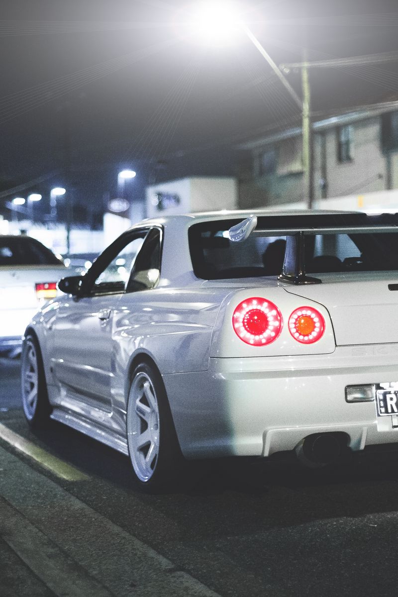 Download Wallpaper 800x1200 Nissan, Skyline, R34, Gt R, Rear View Iphone 4s 4 For Parallax HD Background