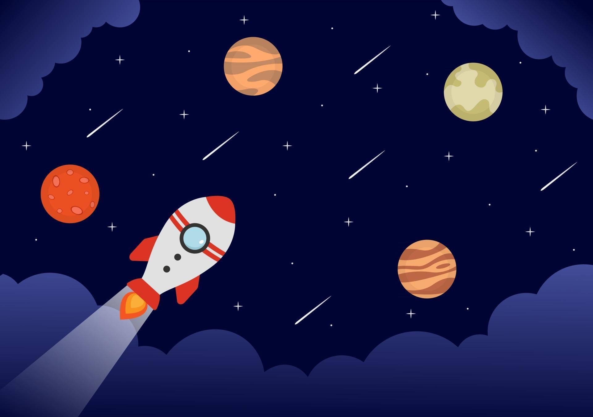 Space Background Illustration For Explore In Outer Space