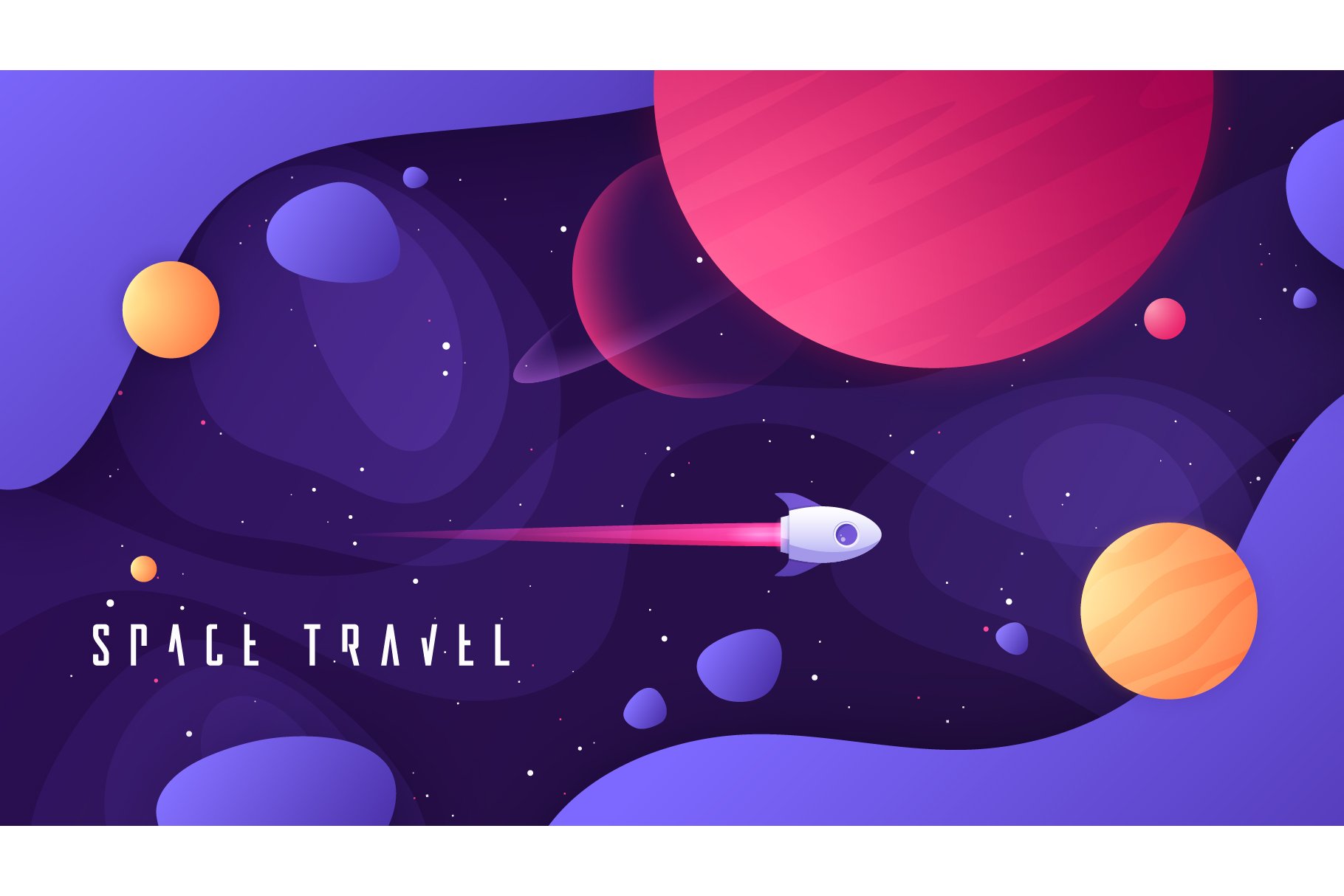 Outer space vector illustration. Photohop Graphics Creative Market