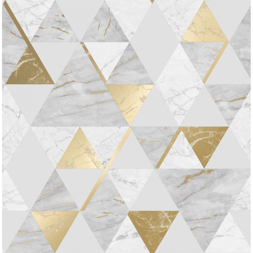 House of Alice Onyx Marble Metallic Wallpaper White Gold from I Love Wallpaper UK
