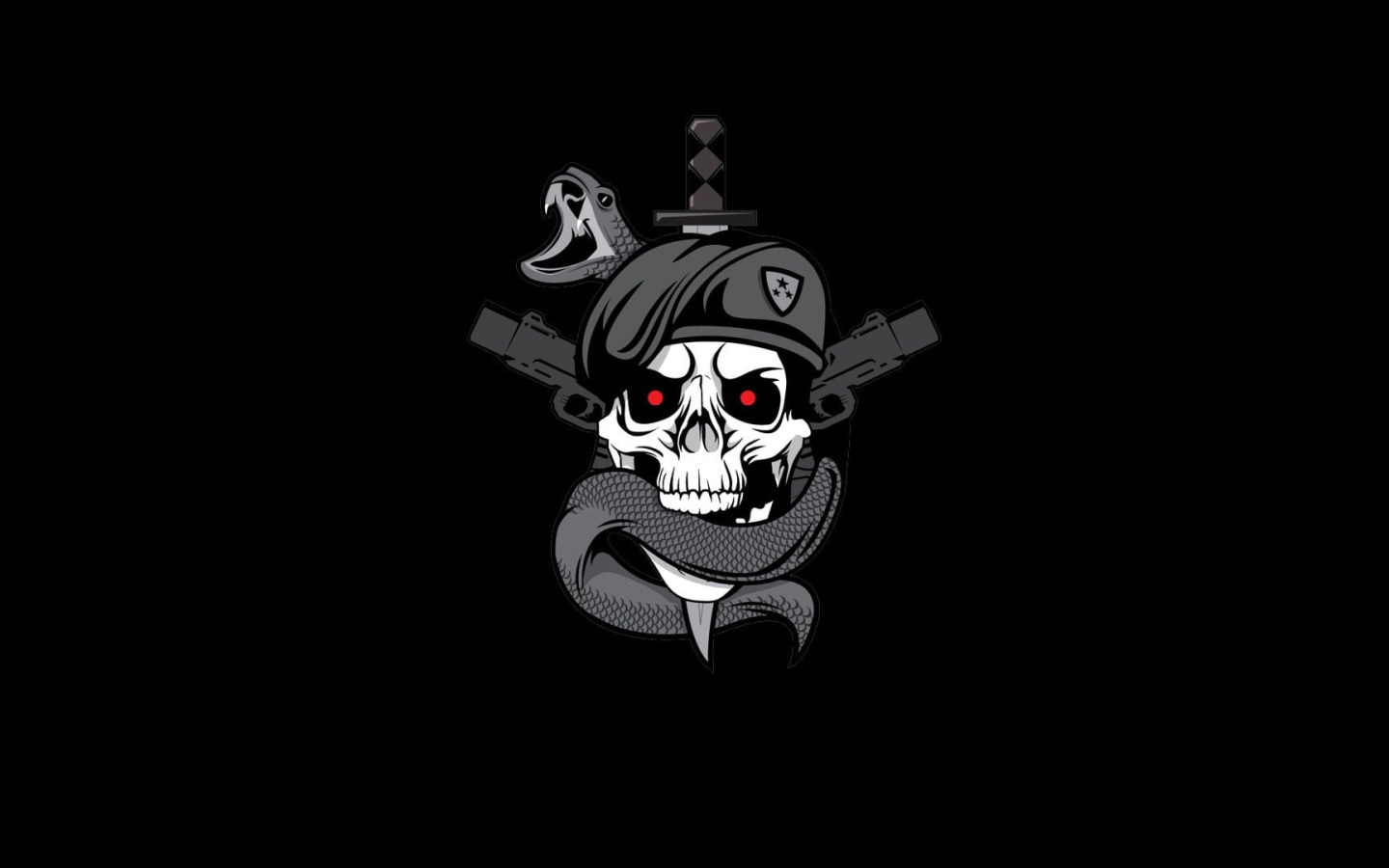 Skull With Snake Digital Wallpaper, Gray And Black • Wallpaper For You