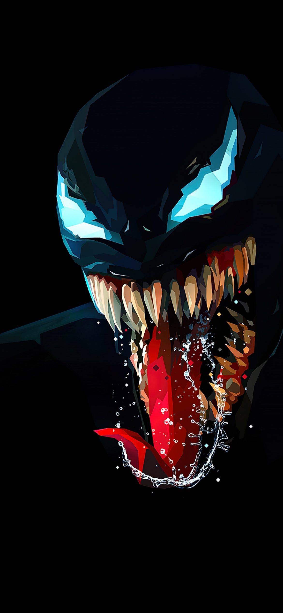 Venom Wallpaper 4K, Low poly, AMOLED, Black background, Graphics CGI